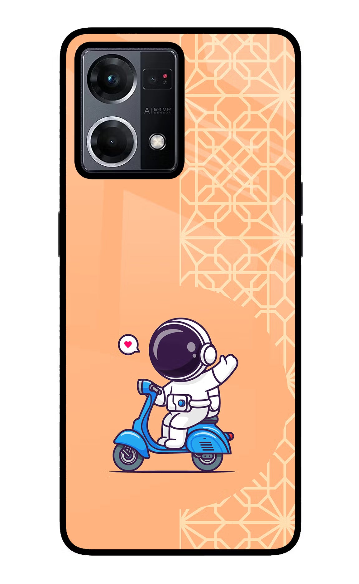 Cute Astronaut Riding Oppo F21 Pro 4G Back Cover - Cute Astronaut Riding Oppo F21 Pro 4G Glass Case Back Cover by Casekaro Cute Astronaut Riding Oppo F21 Pro 4G Glass Case Back Cover by Casekaro