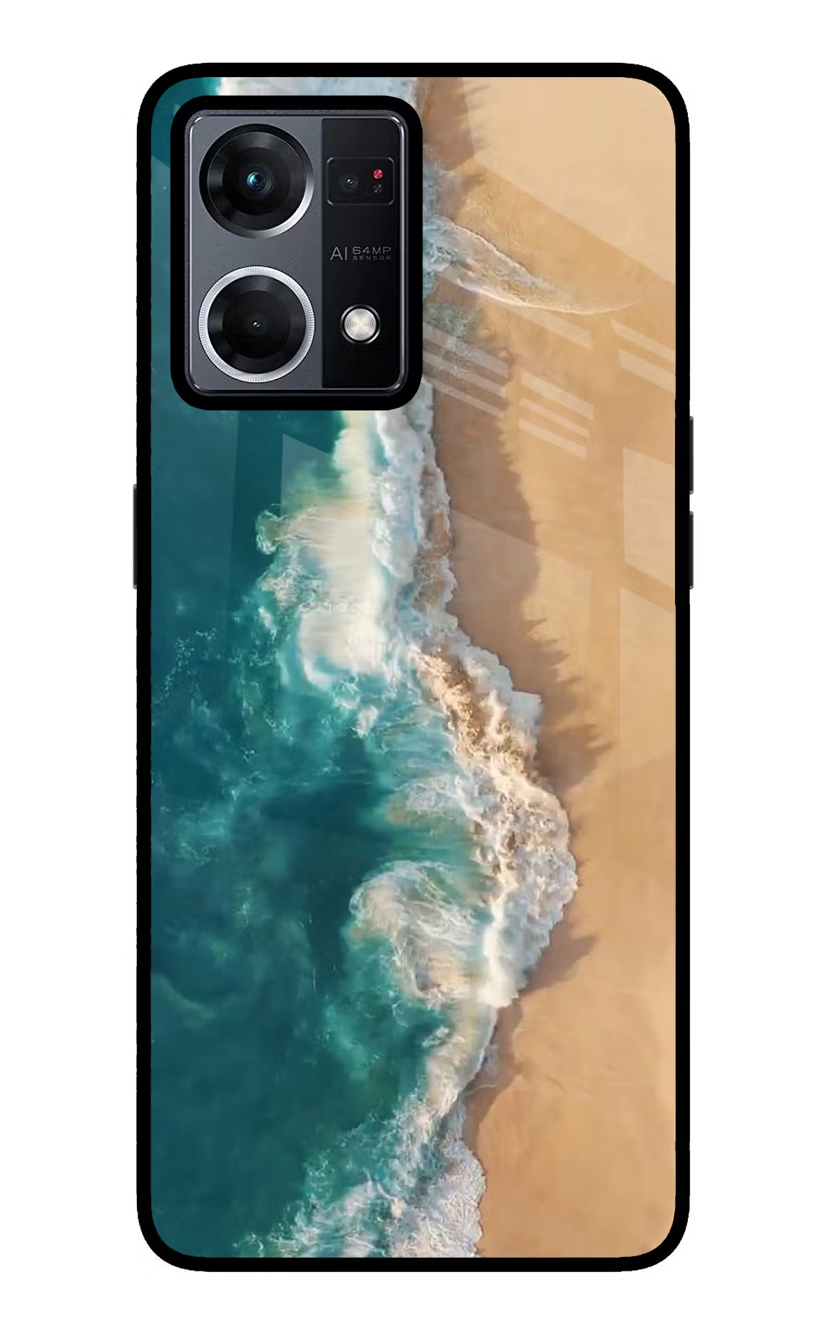 Ocean Beach Oppo F21 Pro 4G Back Cover - Ocean Beach Oppo F21 Pro 4G Glass Case Back Cover by Casekaro Ocean Beach Oppo F21 Pro 4G Glass Case Back Cover by Casekaro