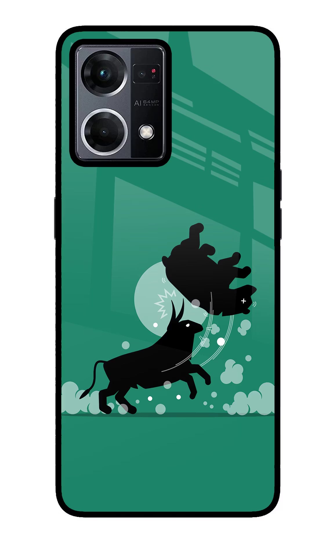 Bull Conqueror Oppo F21 Pro 4G Back Cover - Bull Conqueror Oppo F21 Pro 4G Glass Case Back Cover by Casekaro Bull Conqueror Oppo F21 Pro 4G Glass Case Back Cover by Casekaro