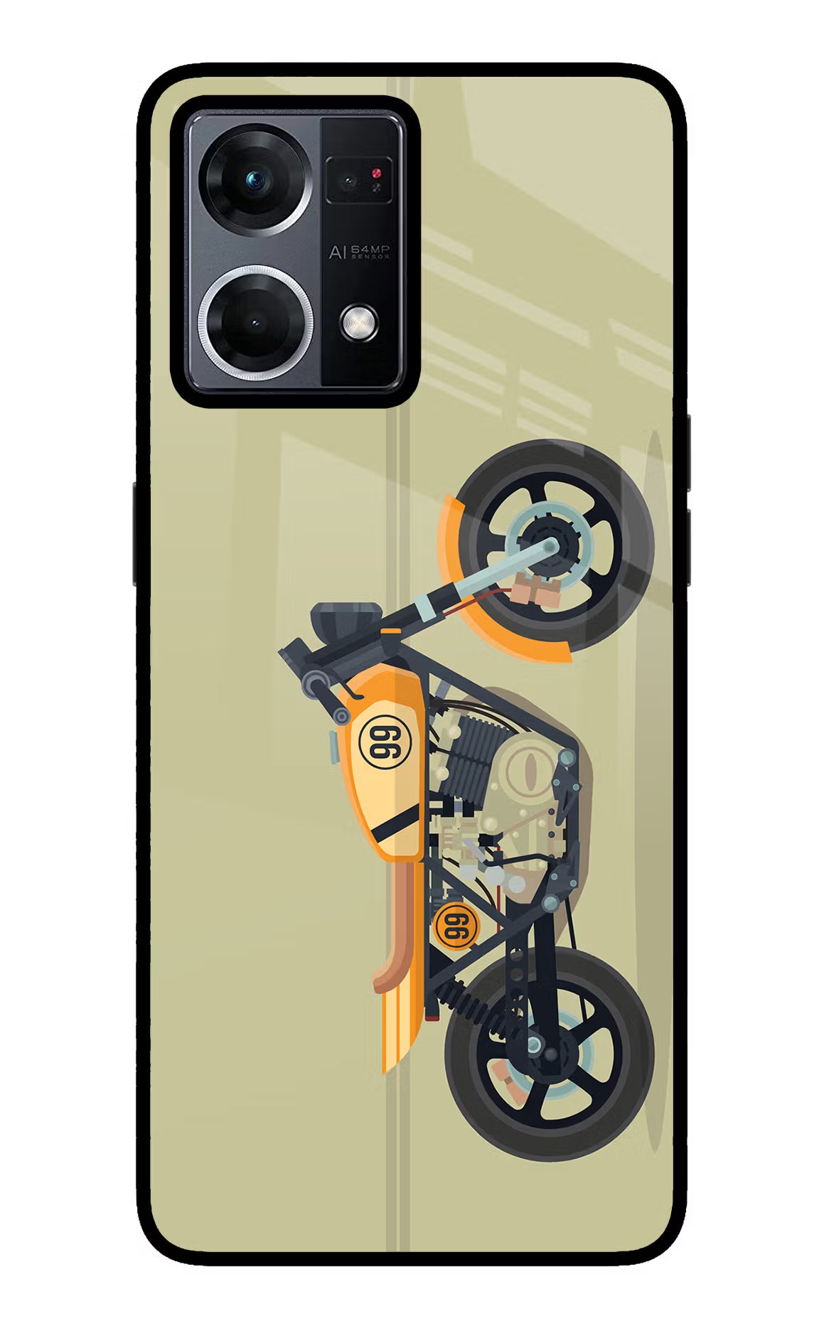 Vertical Speedster Oppo F21 Pro 4G Back Cover - Vertical Speedster Oppo F21 Pro 4G Glass Case Back Cover by Casekaro Vertical Speedster Oppo F21 Pro 4G Glass Case Back Cover by Casekaro