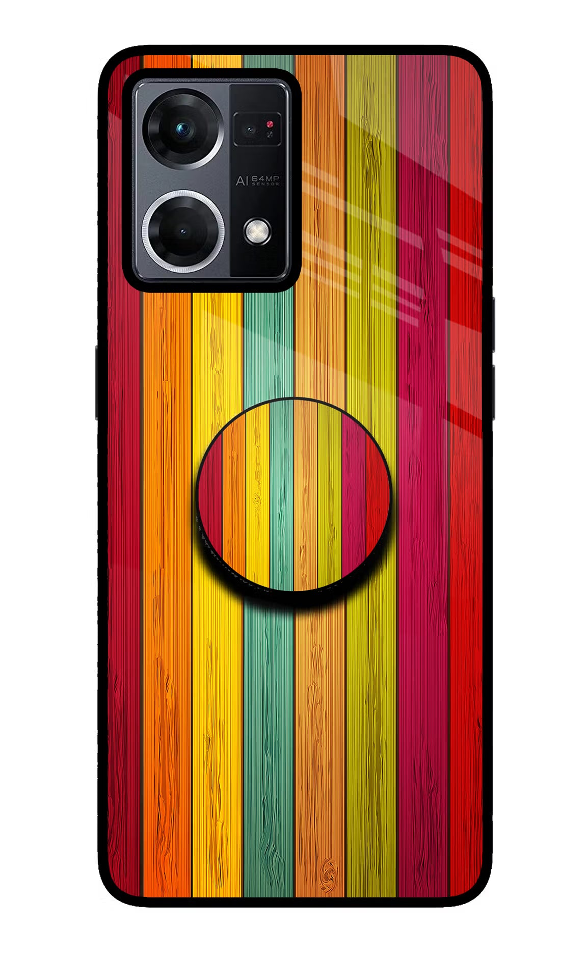 Multicolor Wooden Oppo F21 Pro 4G Pop Case - Multicolor Wooden Oppo F21 Pro 4G Pop Case by Casekaro Multicolor Wooden Oppo F21 Pro 4G Pop Case by Casekaro
