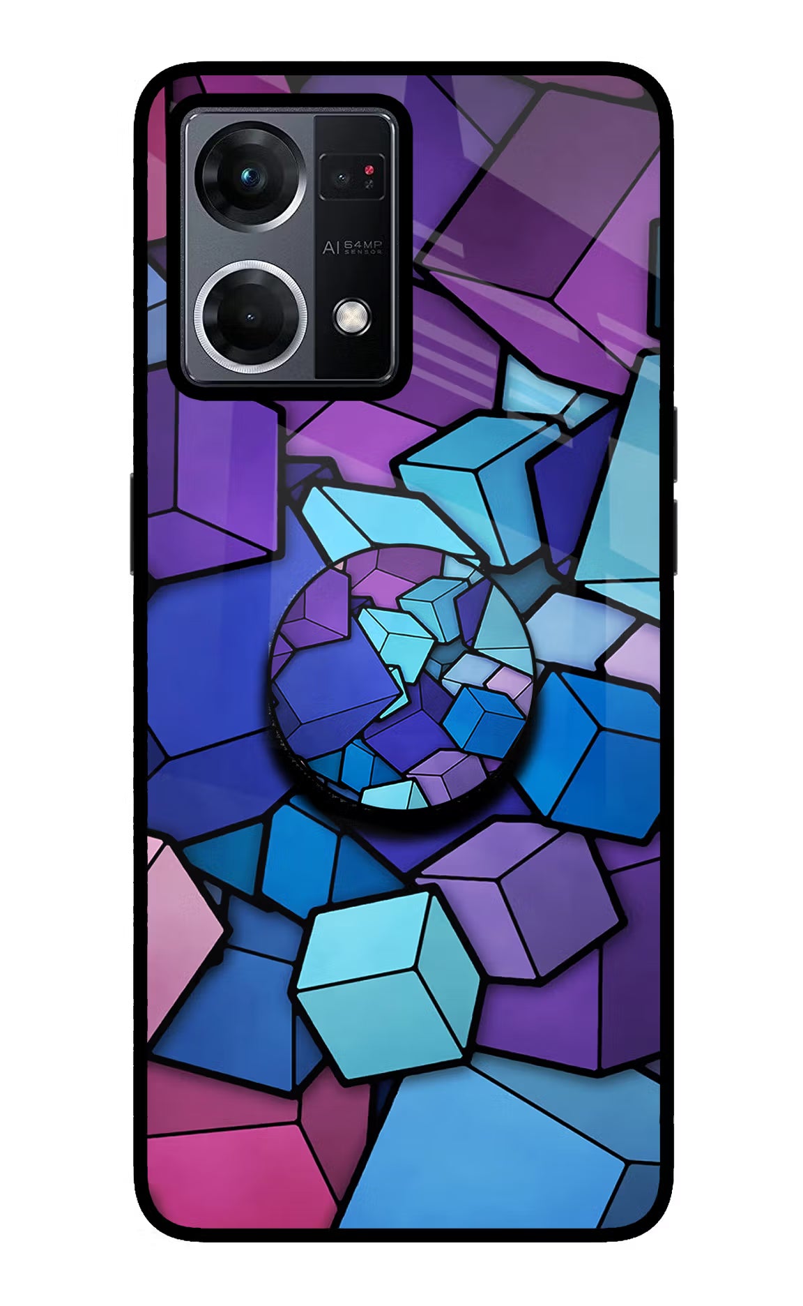 Cubic Abstract Oppo F21 Pro 4G Pop Case - Cubic Abstract Oppo F21 Pro 4G Pop Case by Casekaro Cubic Abstract Oppo F21 Pro 4G Pop Case by Casekaro