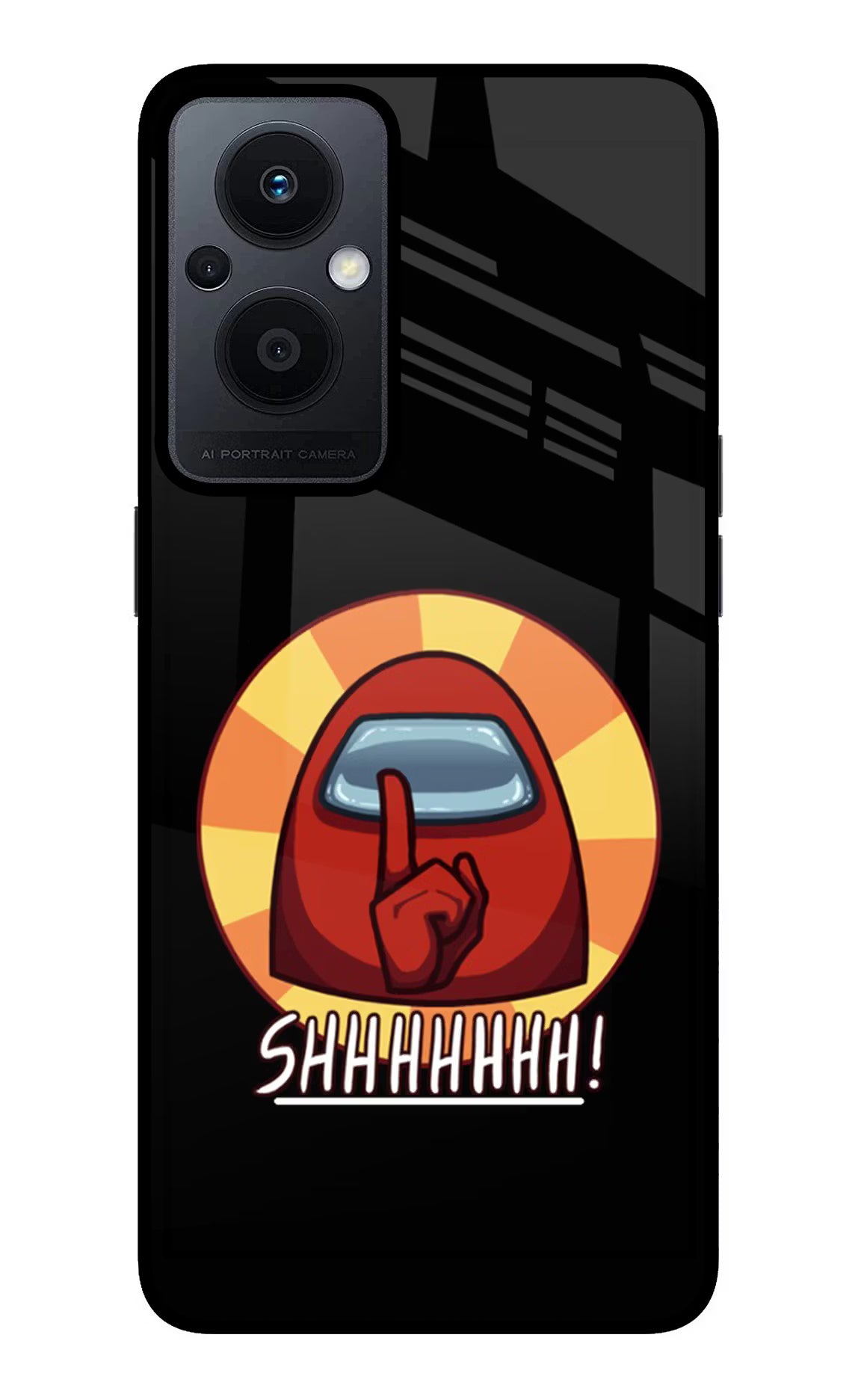 Among Us Shhh! Oppo F21 Pro 5G Back Cover - Among Us Shhh! Oppo F21 Pro 5G Glass Case Back Cover by Casekaro Among Us Shhh! Oppo F21 Pro 5G Glass Case Back Cover by Casekaro