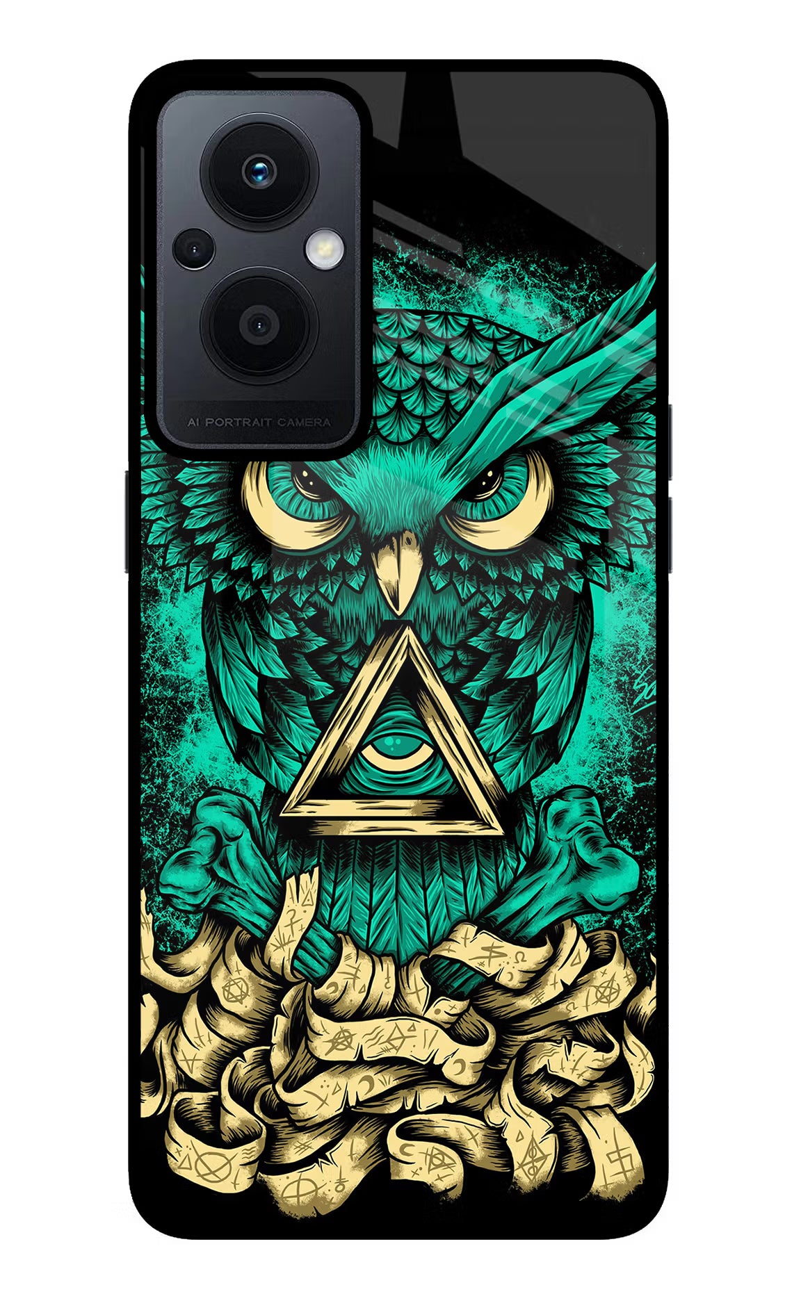 Green Owl Oppo F21 Pro 5G Glass Case - Green Owl Oppo F21 Pro 5G Glass Case Green Owl Oppo F21 Pro 5G Glass Case