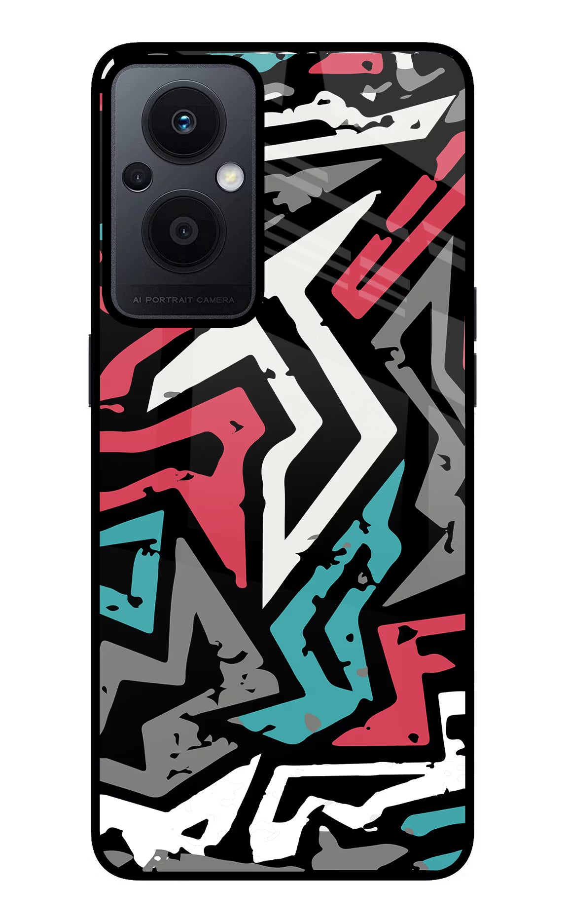 Geometric Graffiti Oppo F21 Pro 5G Back Cover - Geometric Graffiti Oppo F21 Pro 5G Glass Case Back Cover by Casekaro Geometric Graffiti Oppo F21 Pro 5G Glass Case Back Cover by Casekaro