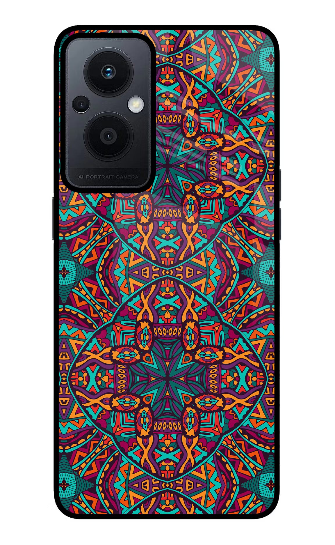 Colour Mandala Oppo F21 Pro 5G Back Cover - Colour Mandala Oppo F21 Pro 5G Glass Case Back Cover by Casekaro Colour Mandala Oppo F21 Pro 5G Glass Case Back Cover by Casekaro