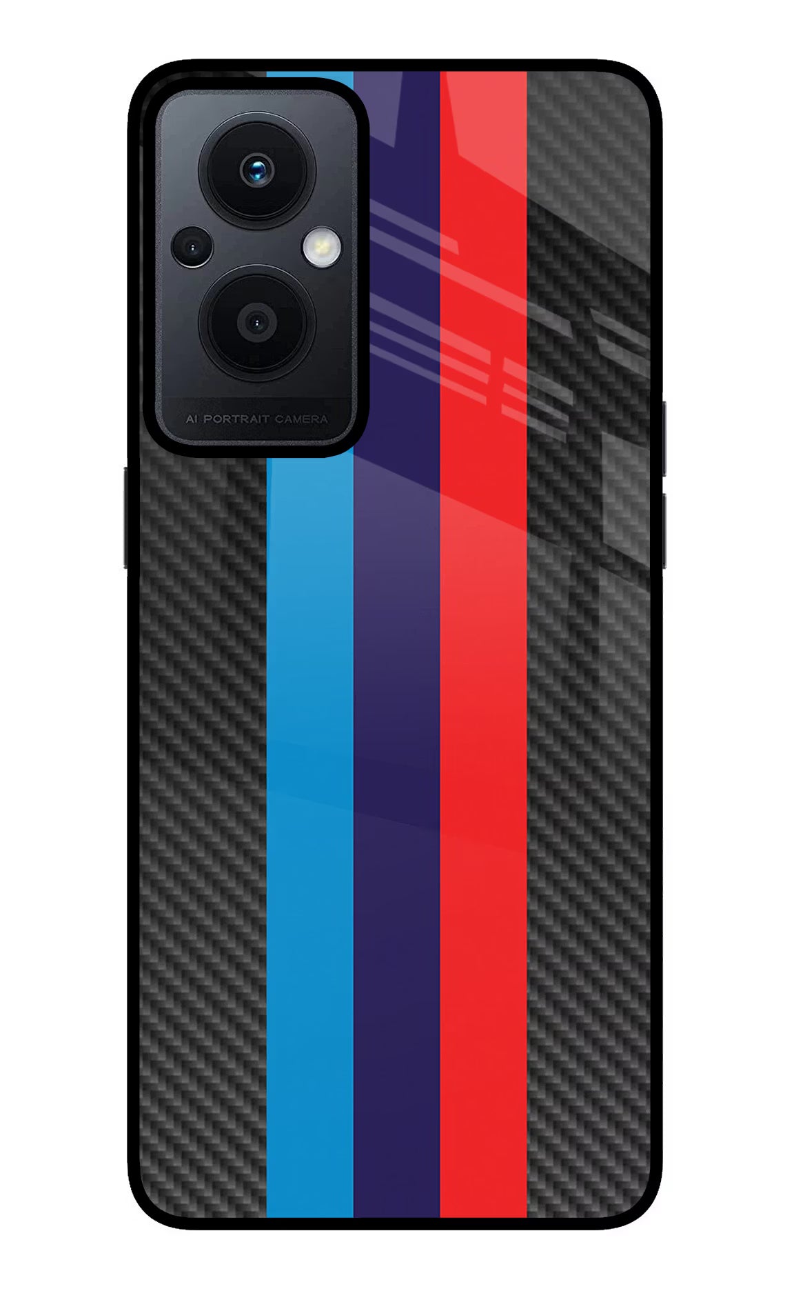 BMW Stripes Pattern Oppo F21 Pro 5G Back Cover - BMW Stripes Pattern Oppo F21 Pro 5G Glass Case Back Cover by Casekaro BMW Stripes Pattern Oppo F21 Pro 5G Glass Case Back Cover by Casekaro