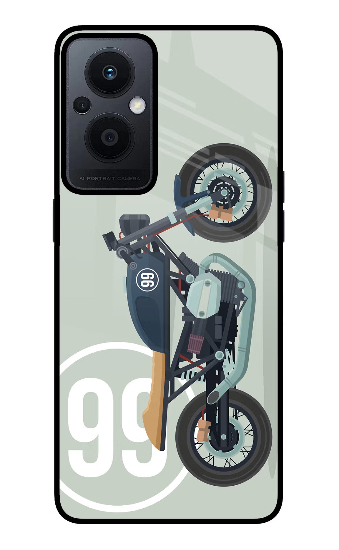 Classic Cafe Racer 99 Oppo F21 Pro 5G Back Cover - Classic Cafe Racer 99 Oppo F21 Pro 5G Glass Case Back Cover by Casekaro Classic Cafe Racer 99 Oppo F21 Pro 5G Glass Case Back Cover by Casekaro