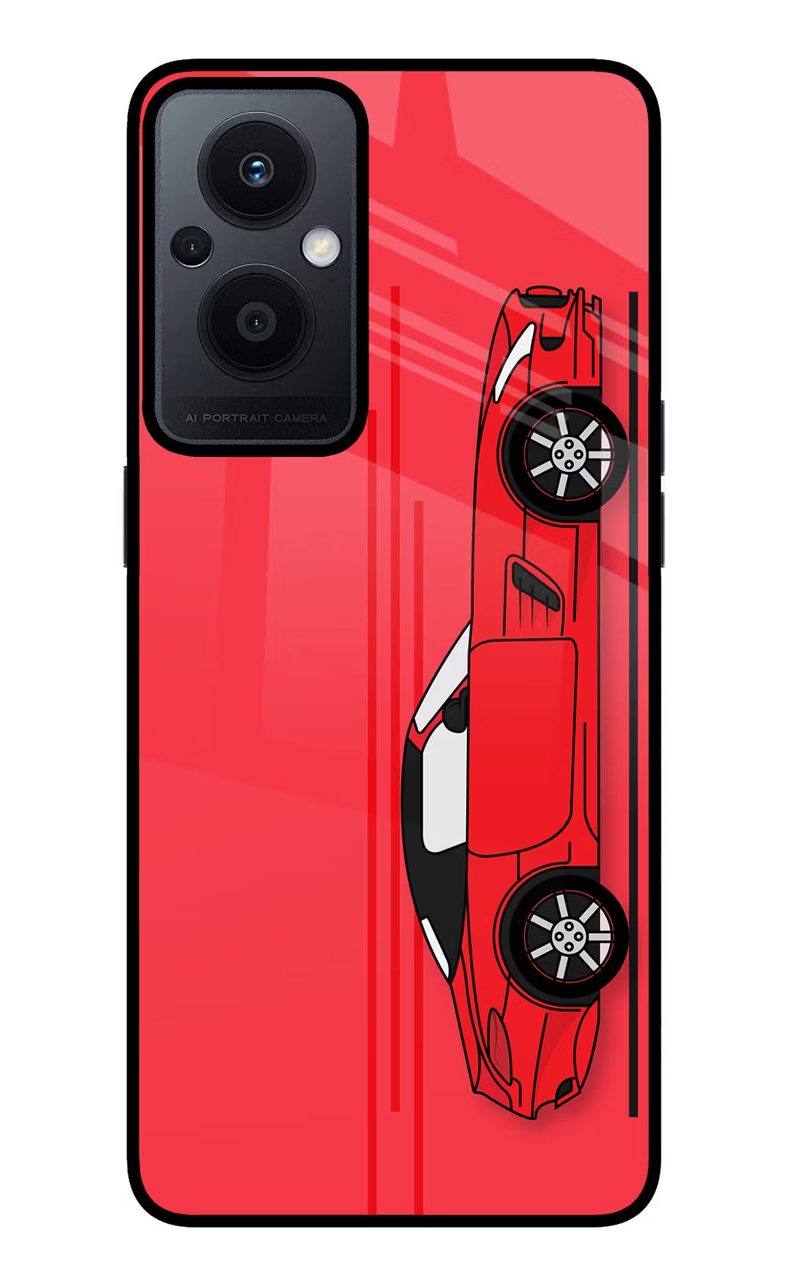 Red Velocity Oppo F21 Pro 5G Back Cover - Red Velocity Oppo F21 Pro 5G Glass Case Back Cover by Casekaro Red Velocity Oppo F21 Pro 5G Glass Case Back Cover by Casekaro