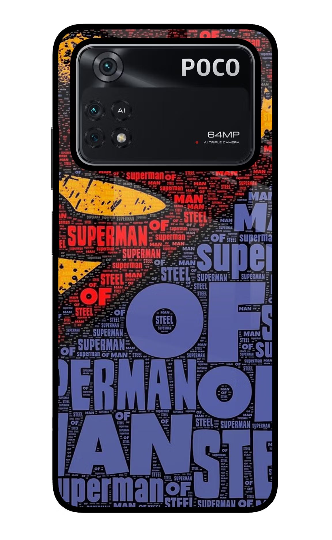 Superman Poco M4 Pro 4G Glass Case - Superman Poco M4 Pro 4G Glass Case Superman Poco M4 Pro 4G Glass Case