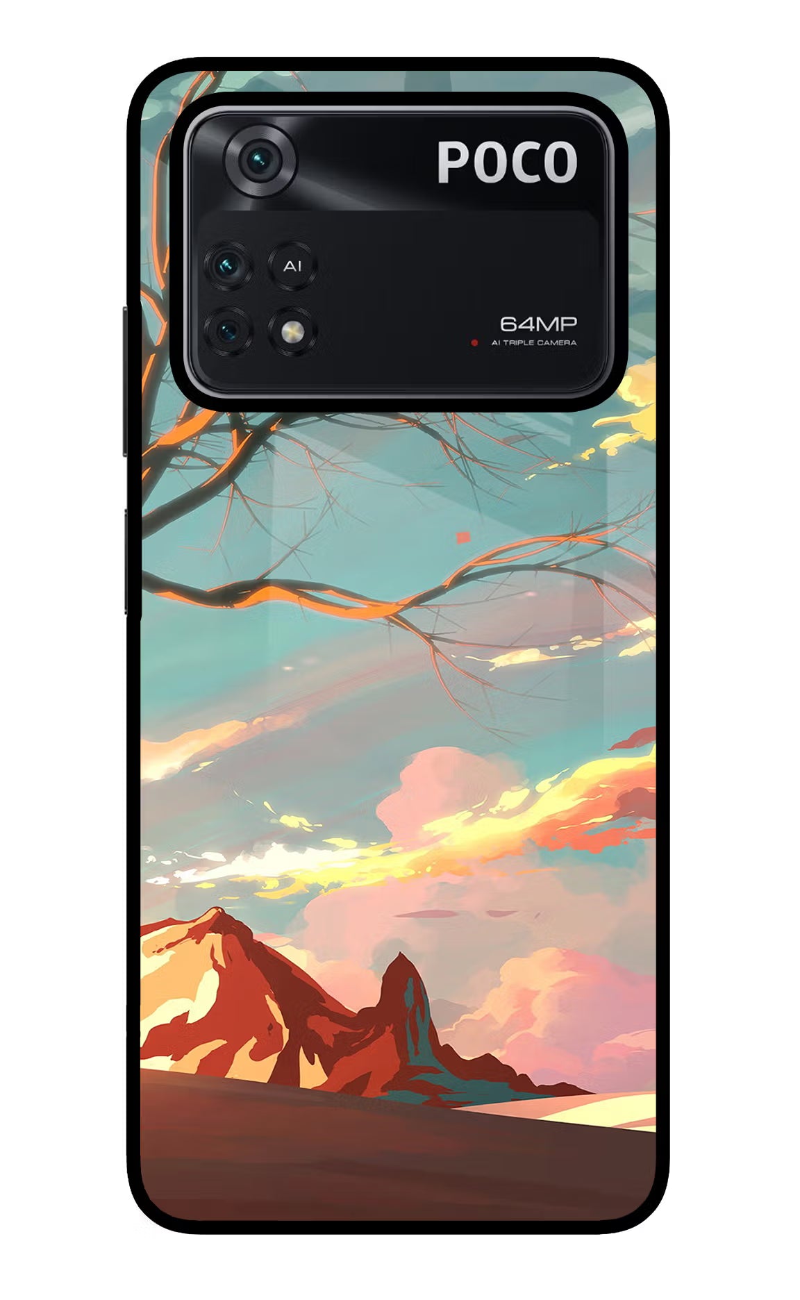 Scenery Poco M4 Pro 4G Glass Case - Scenery Poco M4 Pro 4G Glass Case Scenery Poco M4 Pro 4G Glass Case
