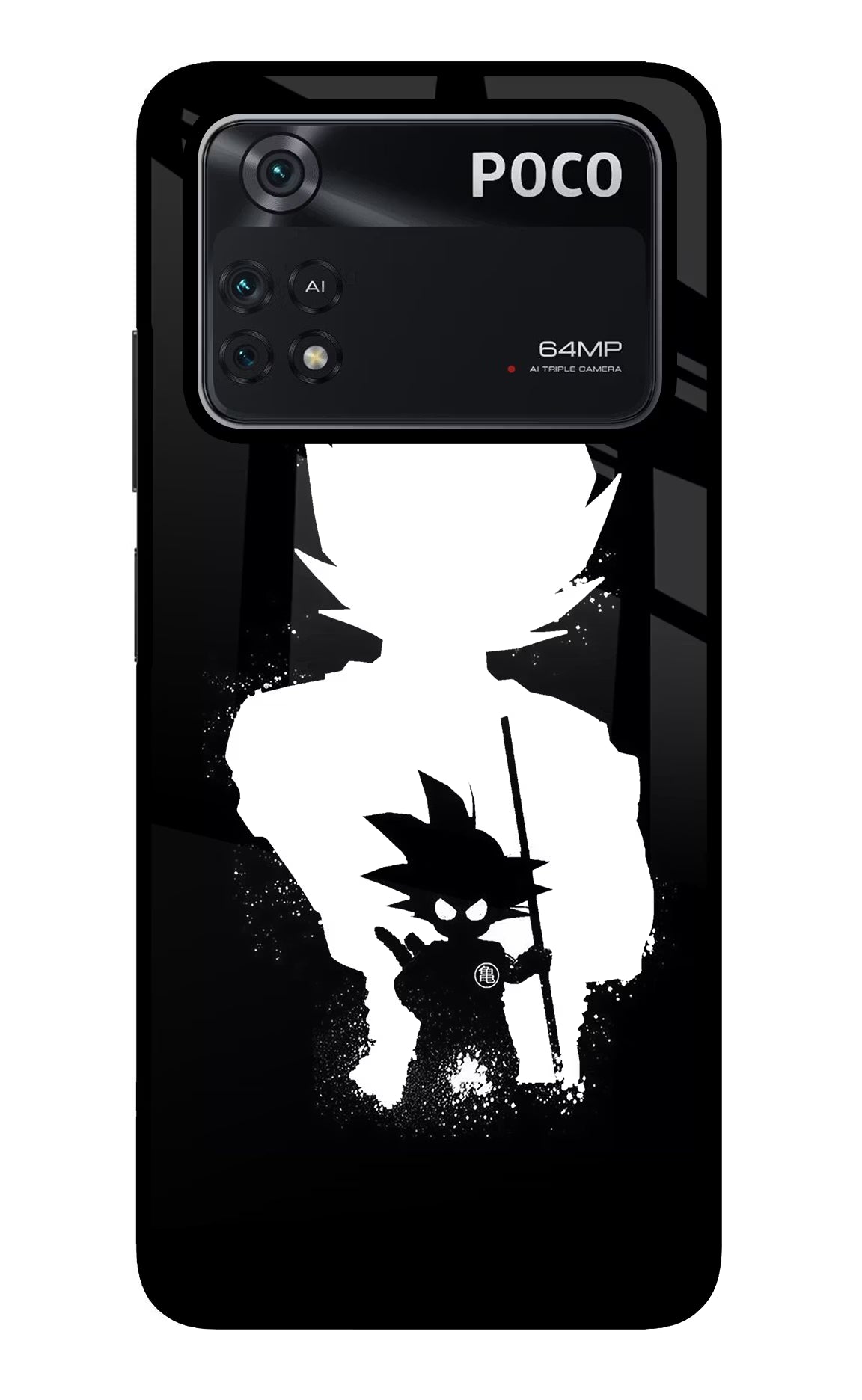 Goku Shadow Poco M4 Pro 4G Glass Case - Goku Shadow Poco M4 Pro 4G Glass Case Goku Shadow Poco M4 Pro 4G Glass Case