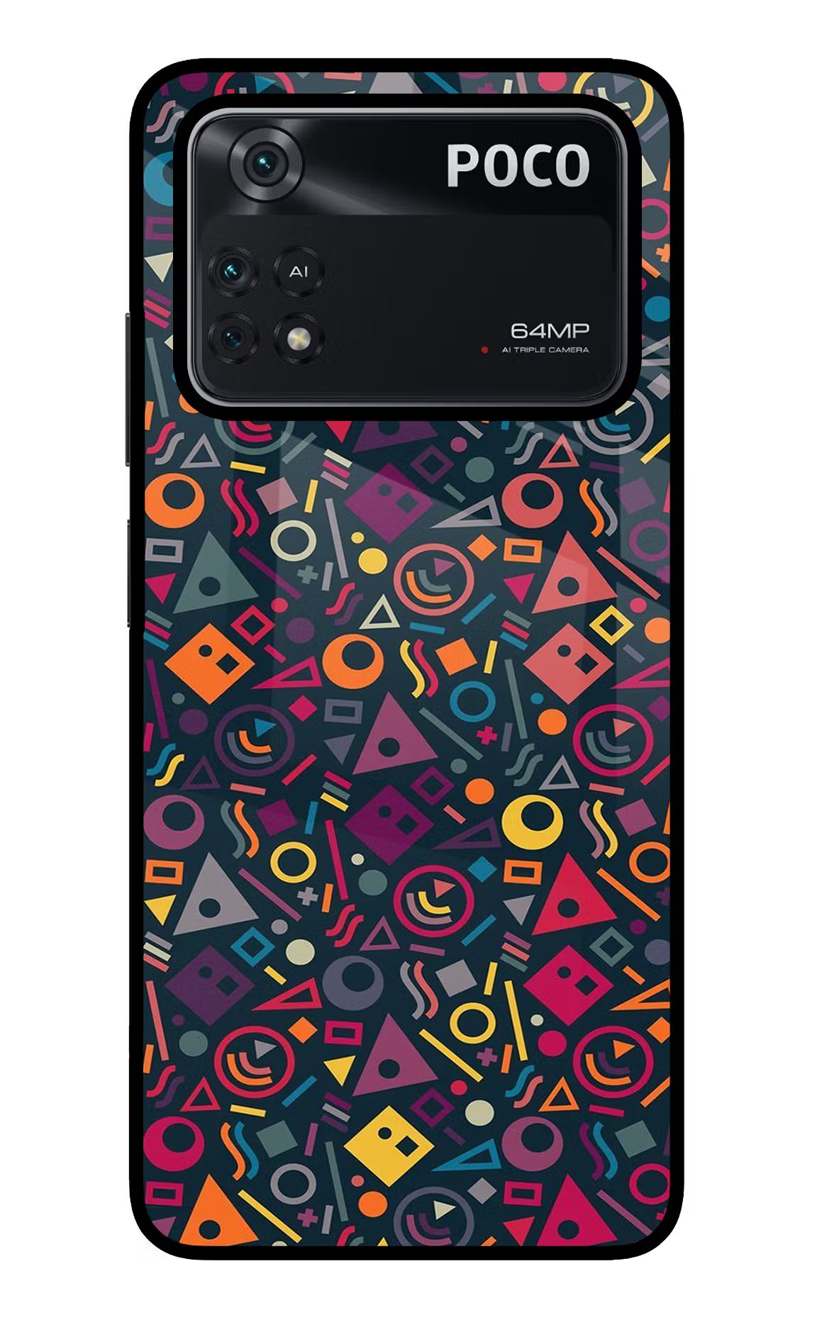 Geometric Abstract Poco M4 Pro 4G Glass Case - Geometric Abstract Poco M4 Pro 4G Glass Case Geometric Abstract Poco M4 Pro 4G Glass Case