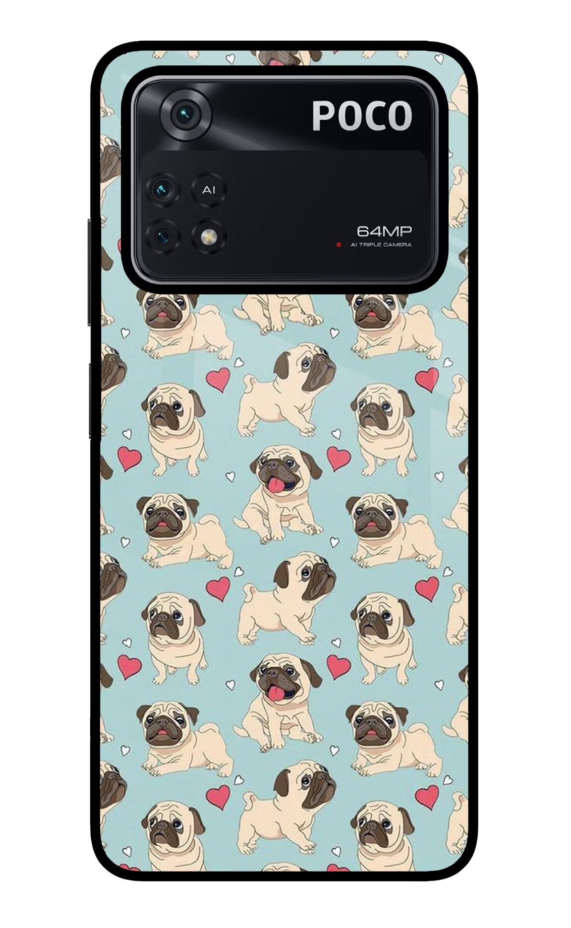 Pug Dog Poco M4 Pro 4G Glass Case - Pug Dog Poco M4 Pro 4G Glass Case Pug Dog Poco M4 Pro 4G Glass Case