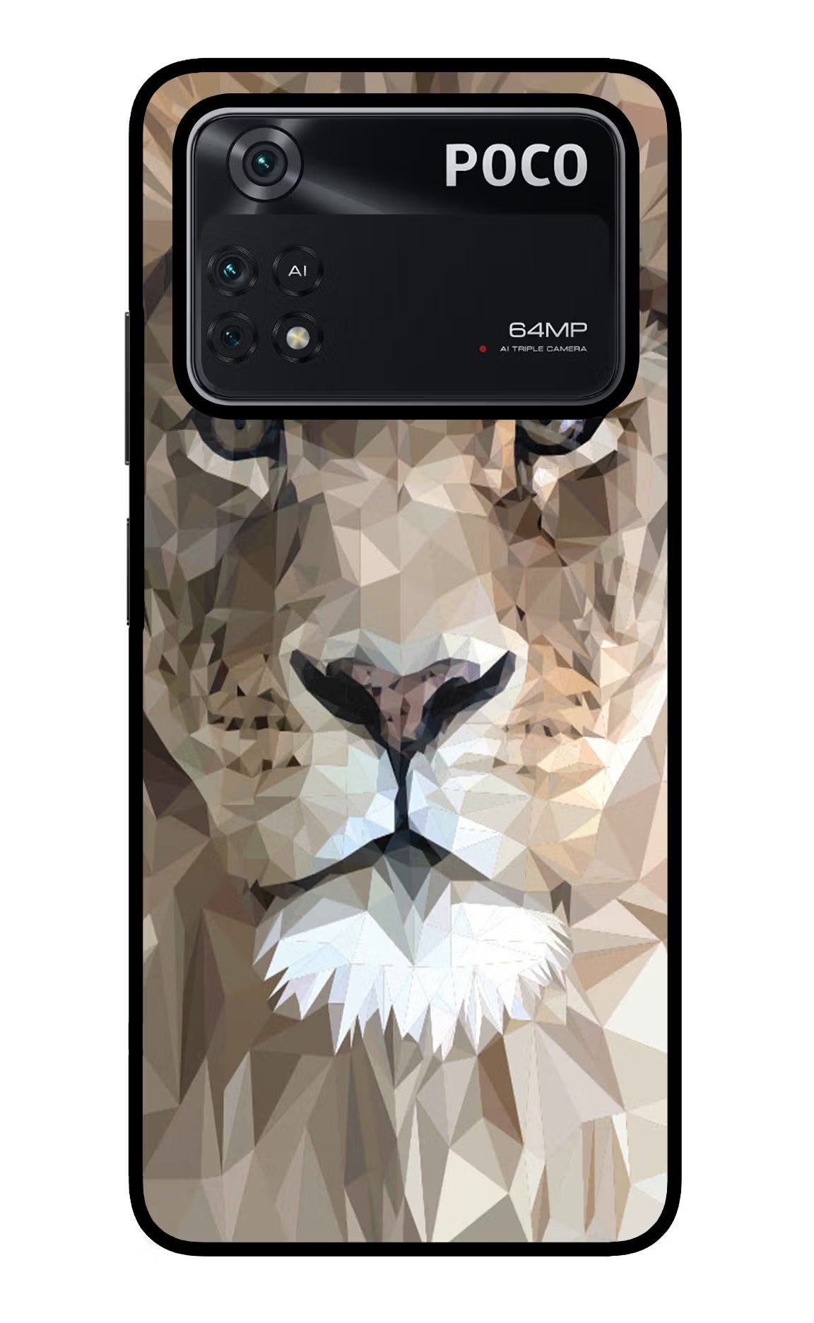 Lion Art Poco M4 Pro 4G Glass Case - Lion Art Poco M4 Pro 4G Glass Case Lion Art Poco M4 Pro 4G Glass Case