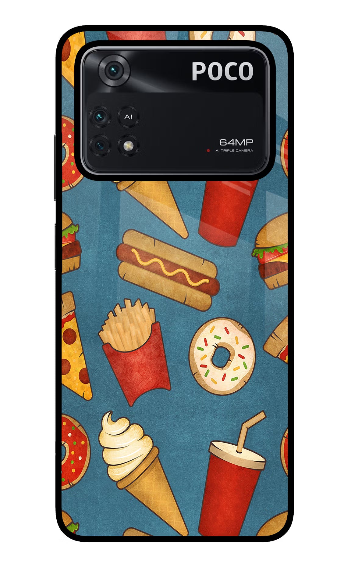 Foodie Poco M4 Pro 4G Glass Case - Foodie Poco M4 Pro 4G Glass Case Foodie Poco M4 Pro 4G Glass Case