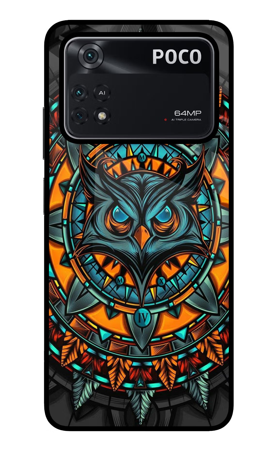 Angry Owl Art Poco M4 Pro 4G Glass Case - Angry Owl Art Poco M4 Pro 4G Glass Case Angry Owl Art Poco M4 Pro 4G Glass Case