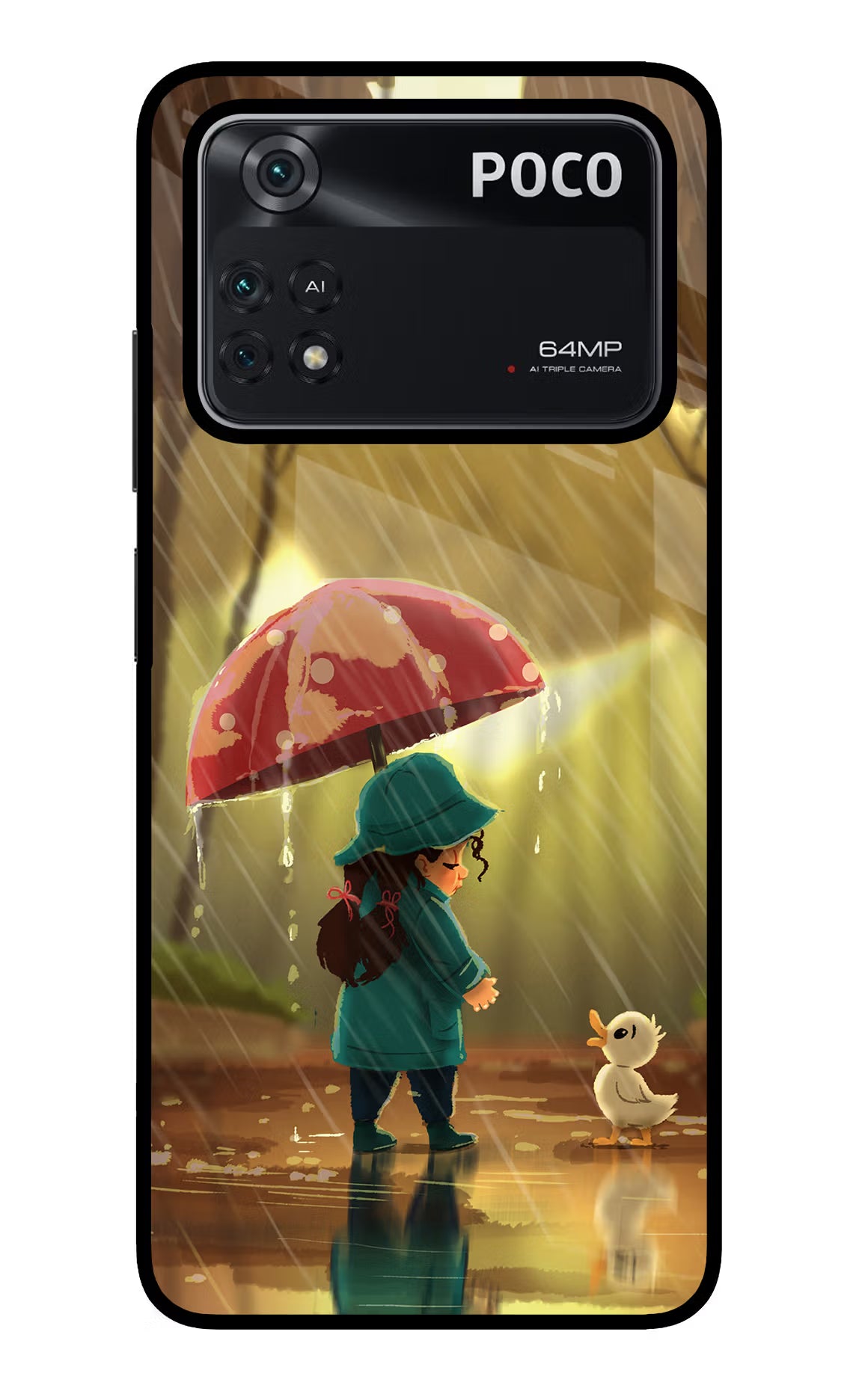 Rainy Day Poco M4 Pro 4G Glass Case - Rainy Day Poco M4 Pro 4G Glass Case Rainy Day Poco M4 Pro 4G Glass Case