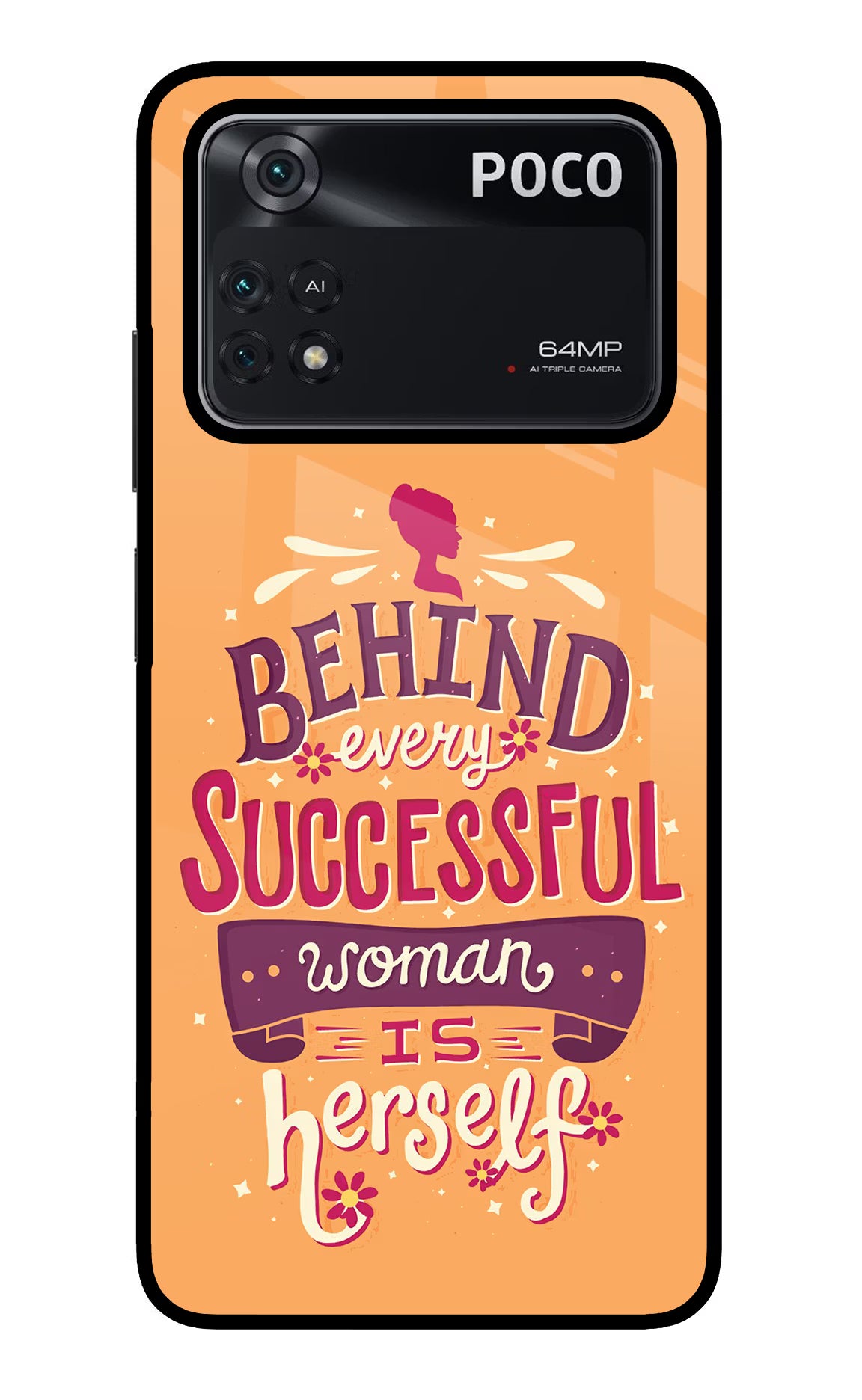 Behind Every Successful Woman There Is Herself Poco M4 Pro 4G Glass Case - Behind Every Successful Woman There Is Herself Poco M4 Pro 4G Glass Case Behind Every Successful Woman There Is Herself Poco M4 Pro 4G Glass Case