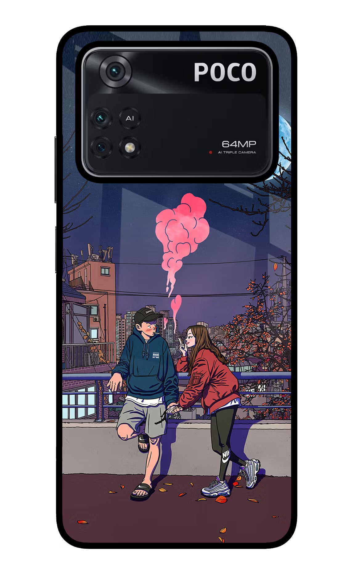 Chilling Couple Poco M4 Pro 4G Glass Case - Chilling Couple Poco M4 Pro 4G Glass Case Chilling Couple Poco M4 Pro 4G Glass Case