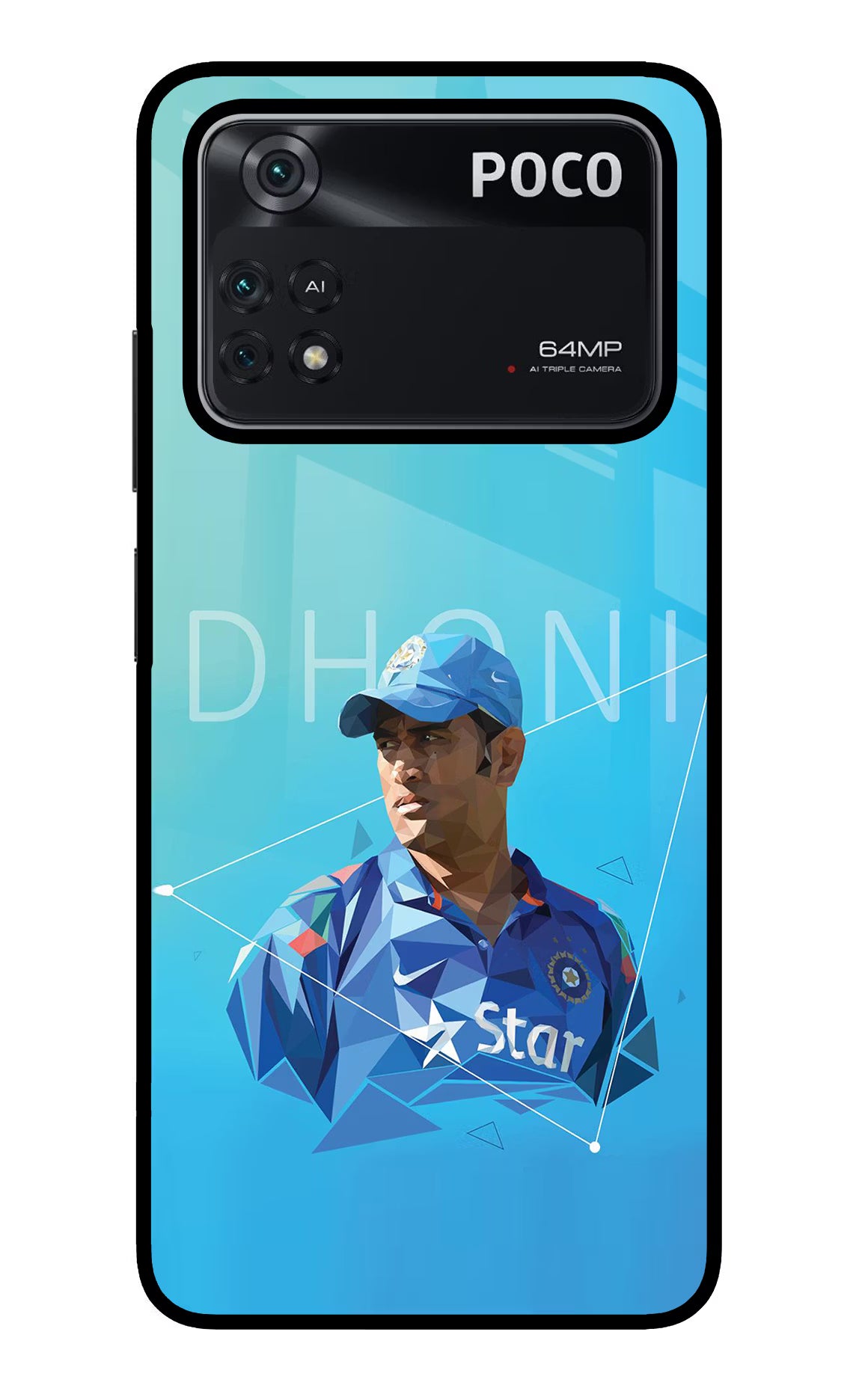 Dhoni Artwork Poco M4 Pro 4G Glass Case - Dhoni Artwork Poco M4 Pro 4G Glass Case Dhoni Artwork Poco M4 Pro 4G Glass Case
