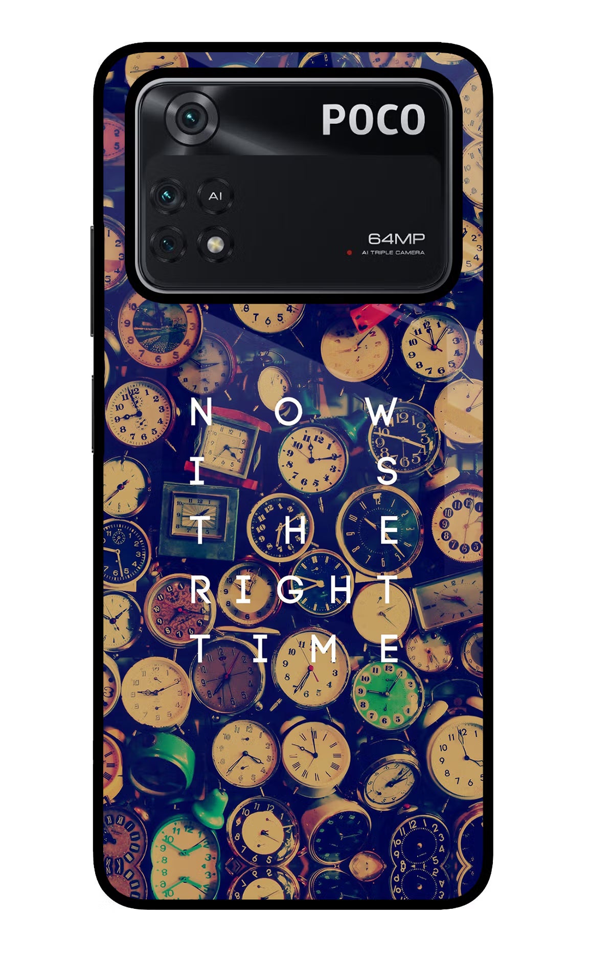 Now is the Right Time Quote Poco M4 Pro 4G Glass Case - Now is the Right Time Quote Poco M4 Pro 4G Glass Case Now is the Right Time Quote Poco M4 Pro 4G Glass Case