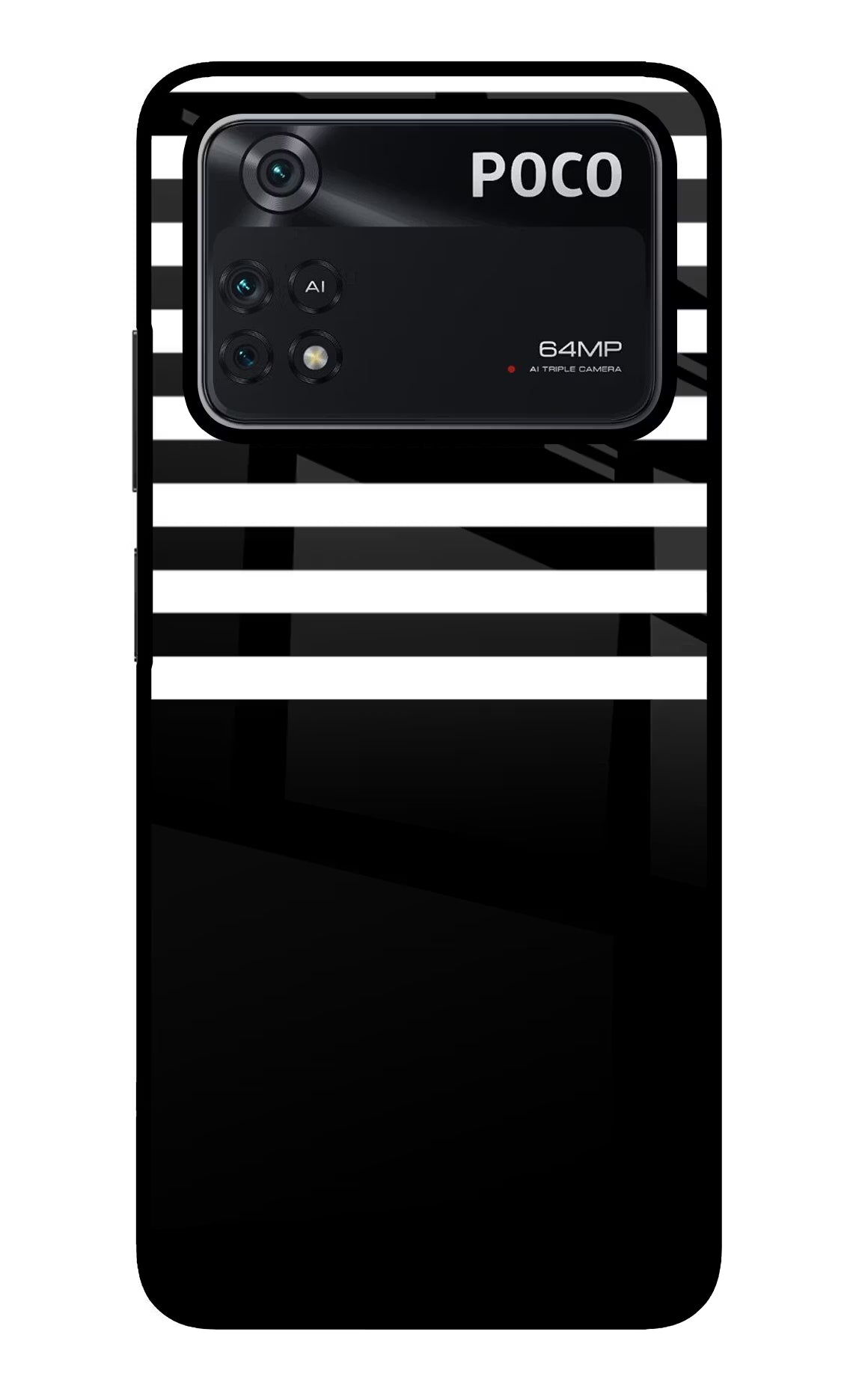 Black and White Print Poco M4 Pro 4G Glass Case - Black and White Print Poco M4 Pro 4G Glass Case Black and White Print Poco M4 Pro 4G Glass Case