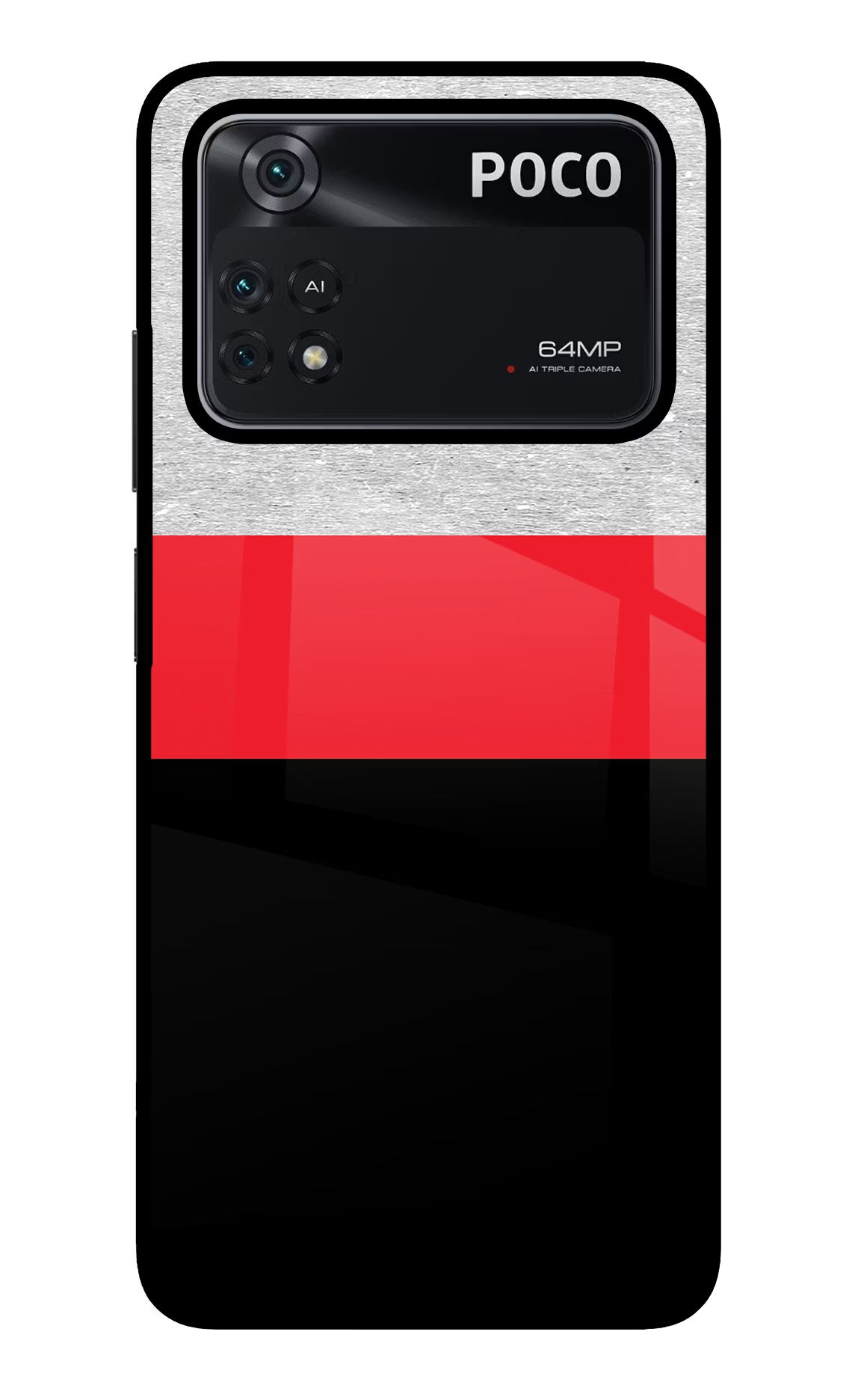 Tri Color Pattern Poco M4 Pro 4G Glass Case - Tri Color Pattern Poco M4 Pro 4G Glass Case Tri Color Pattern Poco M4 Pro 4G Glass Case