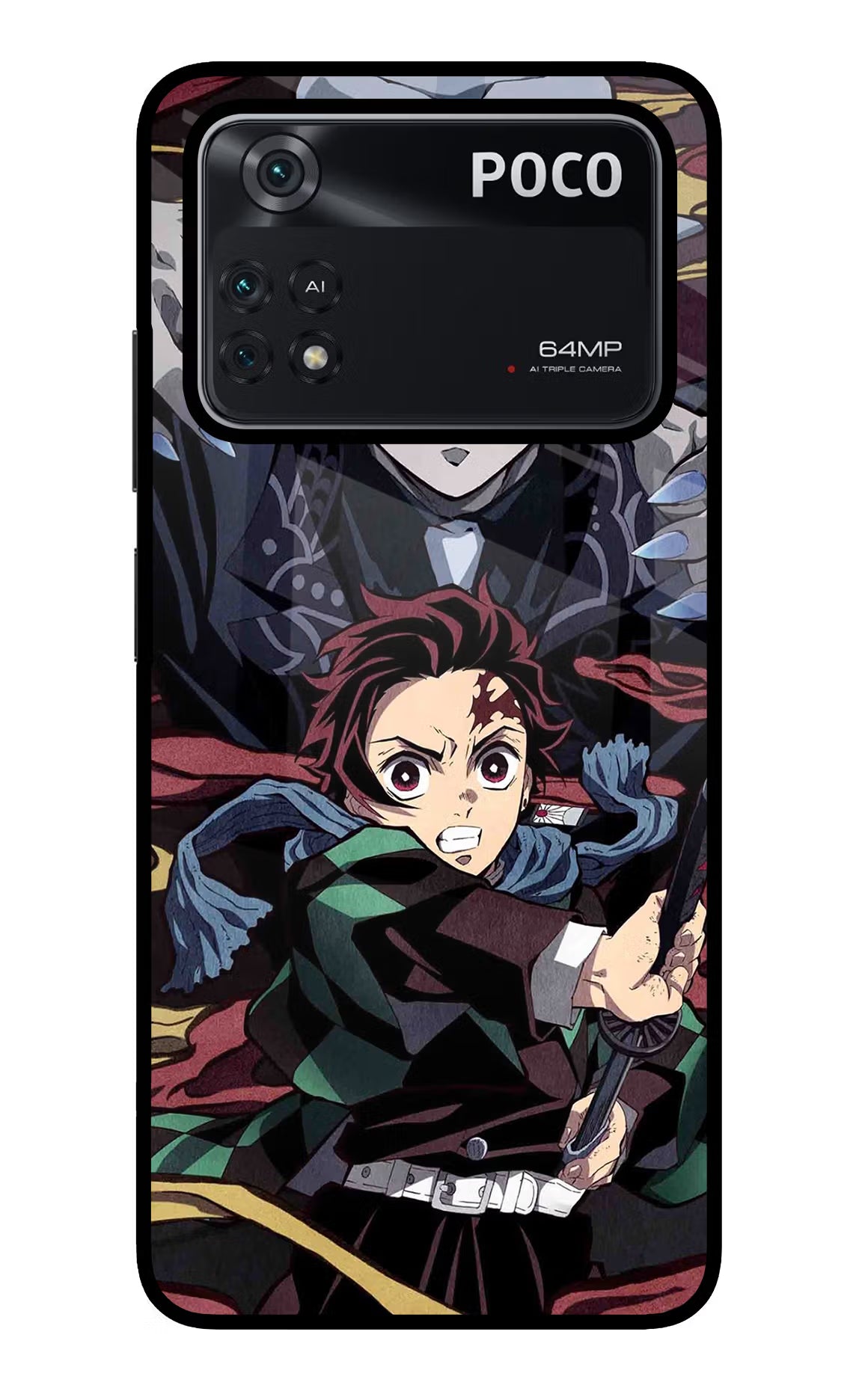 Demon Slayer Poco M4 Pro 4G Glass Case - Demon Slayer Poco M4 Pro 4G Glass Case Demon Slayer Poco M4 Pro 4G Glass Case