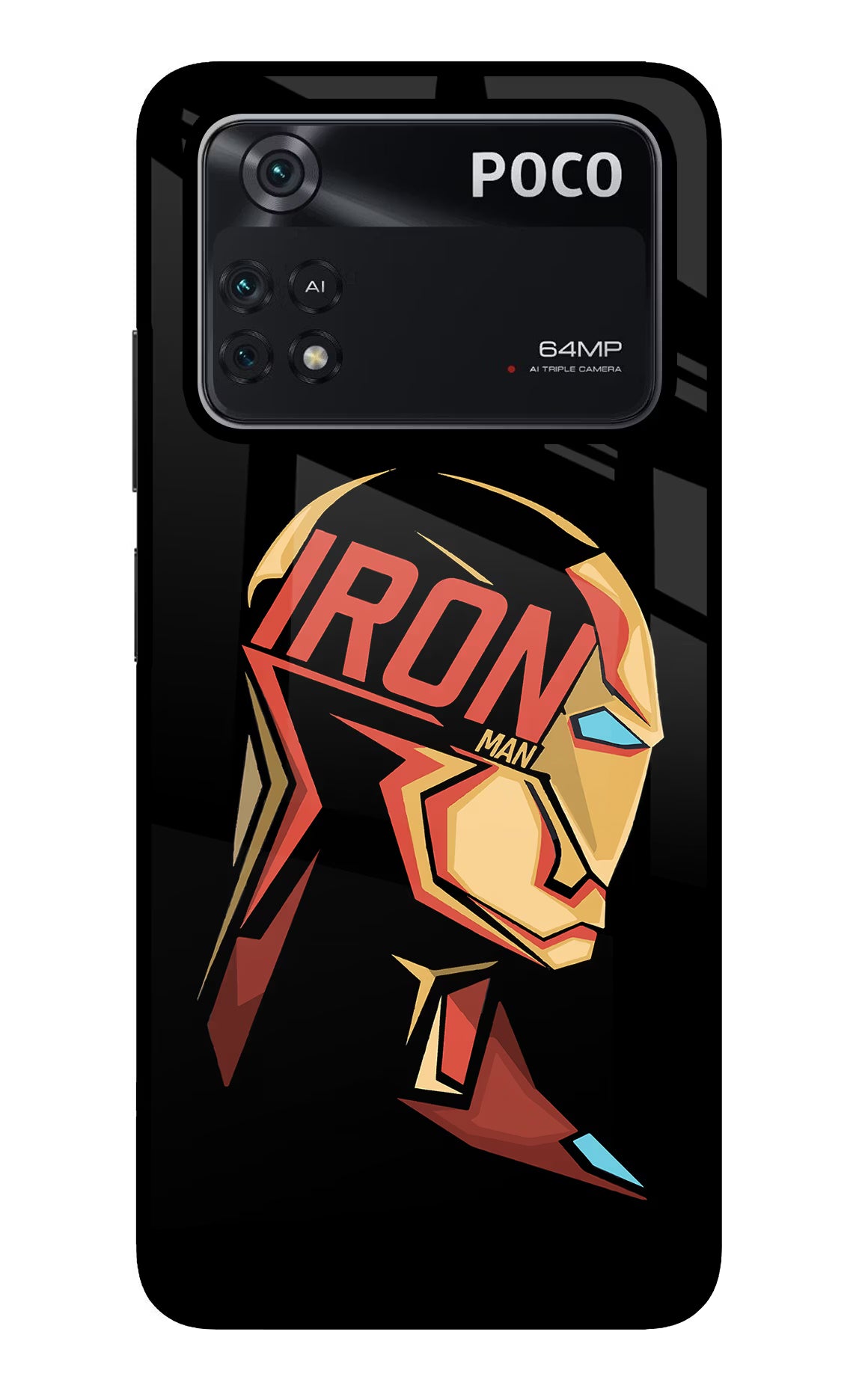 IronMan Poco M4 Pro 4G Glass Case - IronMan Poco M4 Pro 4G Glass Case IronMan Poco M4 Pro 4G Glass Case