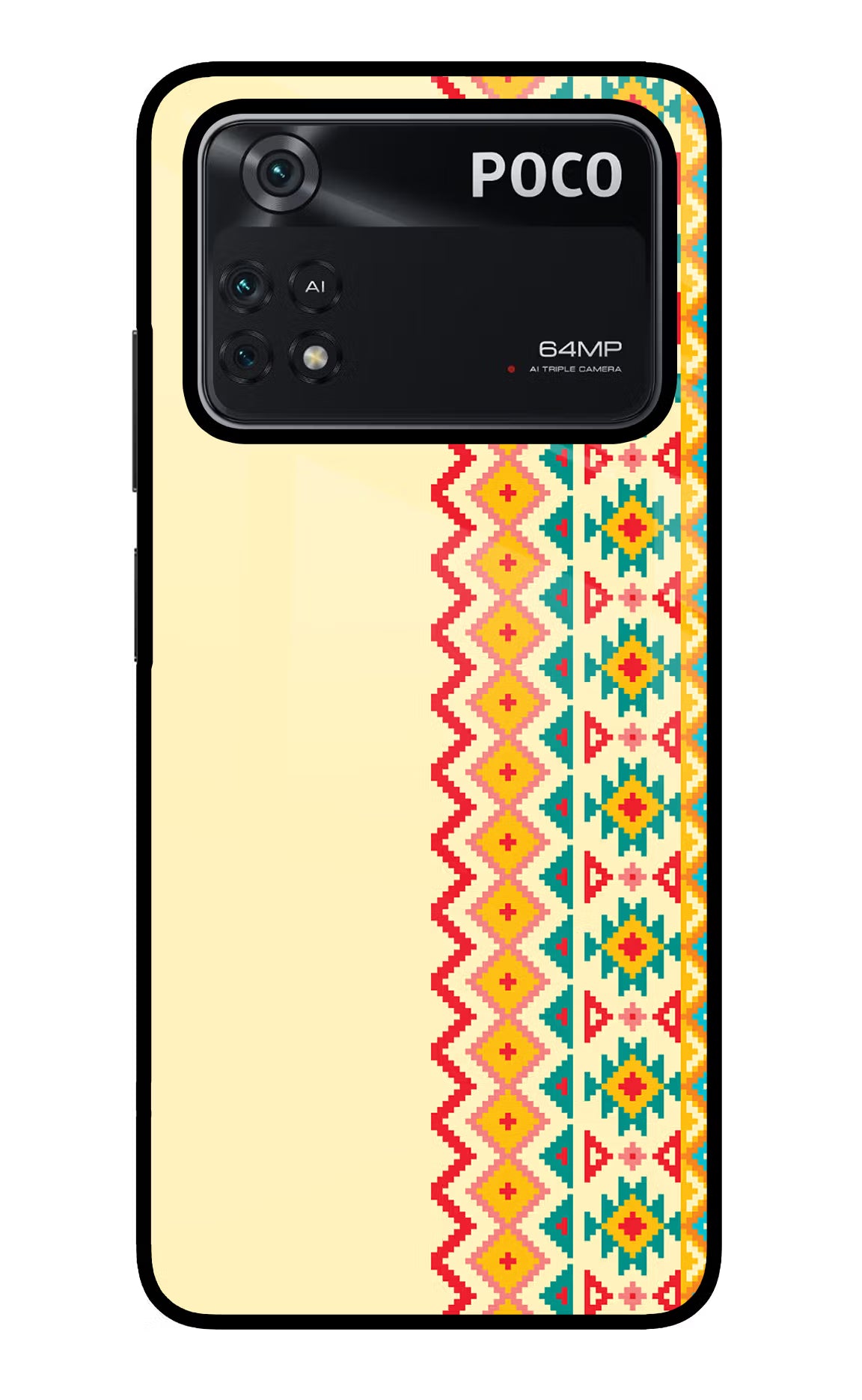 Ethnic Seamless Poco M4 Pro 4G Glass Case - Ethnic Seamless Poco M4 Pro 4G Glass Case Ethnic Seamless Poco M4 Pro 4G Glass Case
