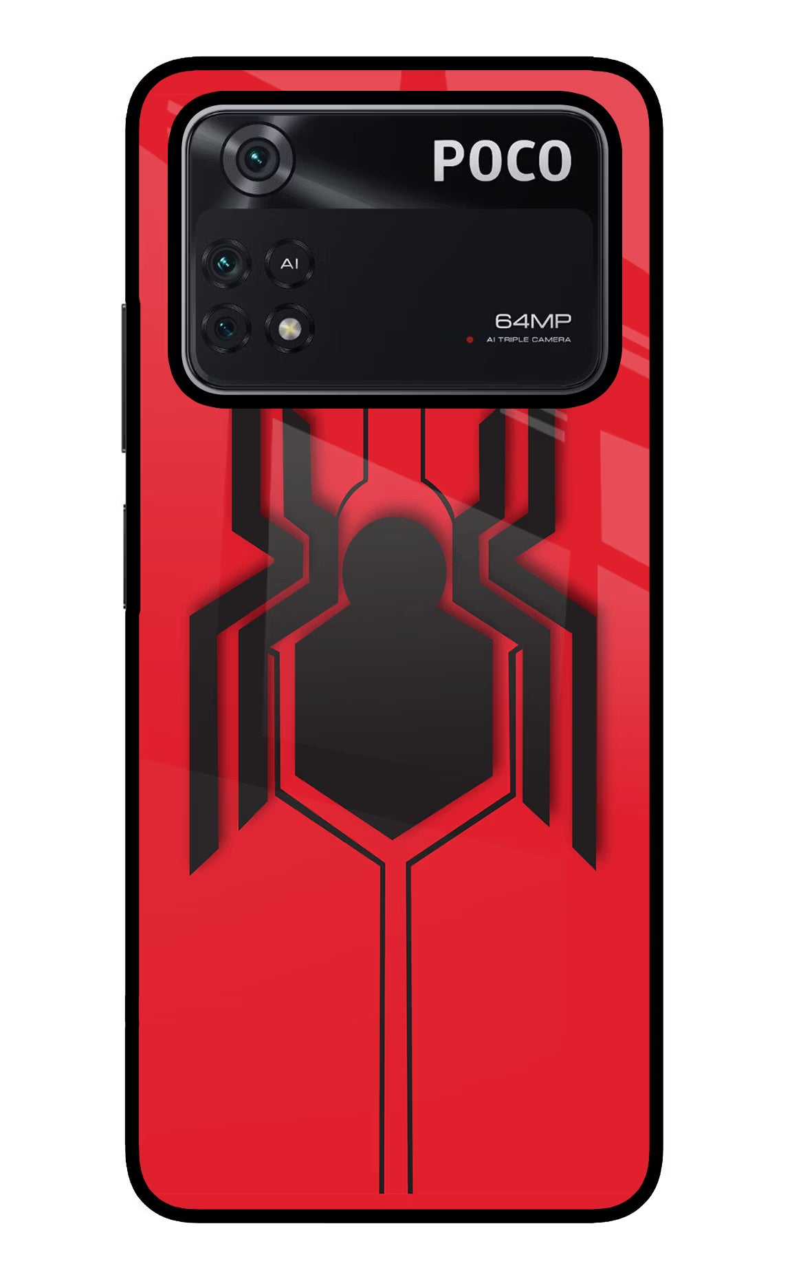 Spider Poco M4 Pro 4G Glass Case - Spider Poco M4 Pro 4G Glass Case Spider Poco M4 Pro 4G Glass Case