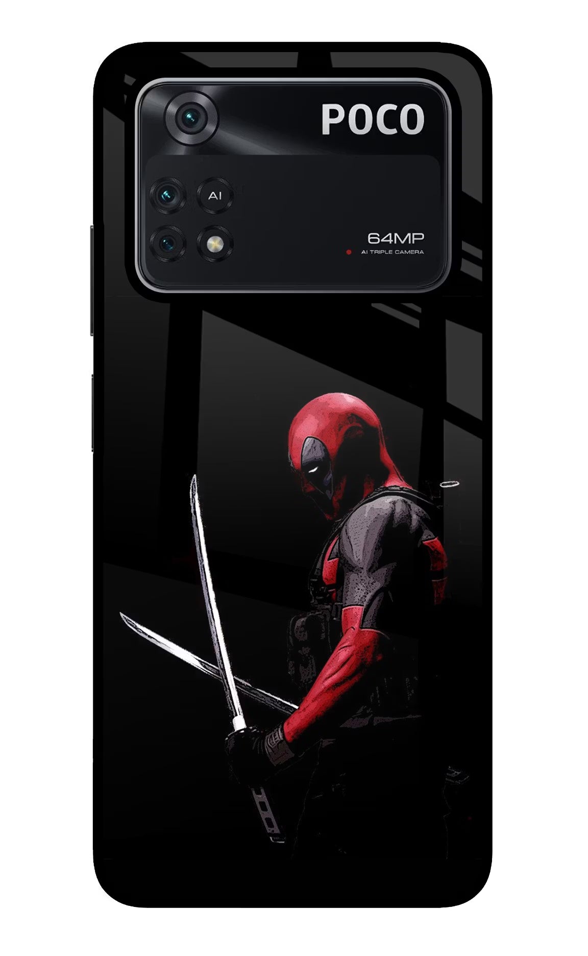 Deadpool Poco M4 Pro 4G Glass Case - Deadpool Poco M4 Pro 4G Glass Case Deadpool Poco M4 Pro 4G Glass Case
