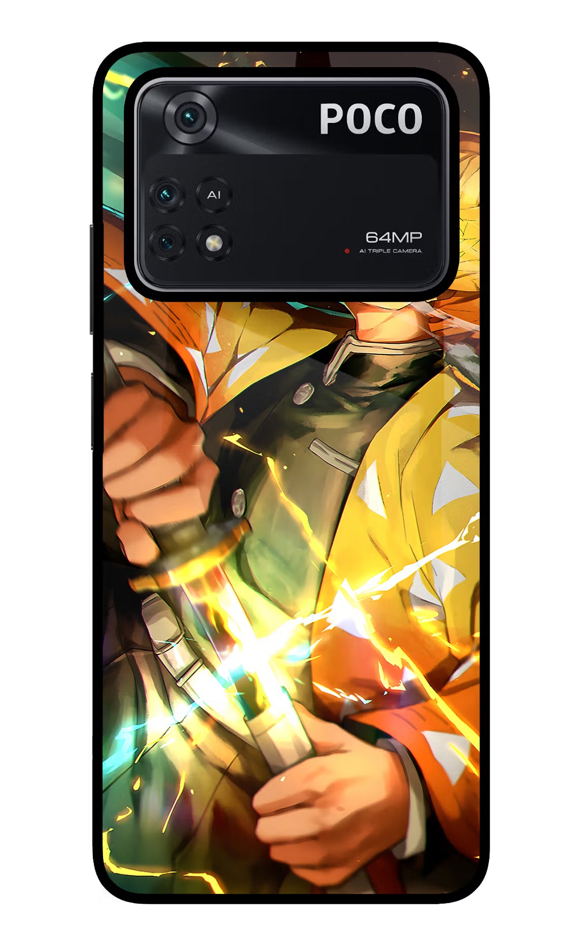 Demon Slayer Poco M4 Pro 4G Glass Case - Demon Slayer Poco M4 Pro 4G Glass Case Demon Slayer Poco M4 Pro 4G Glass Case