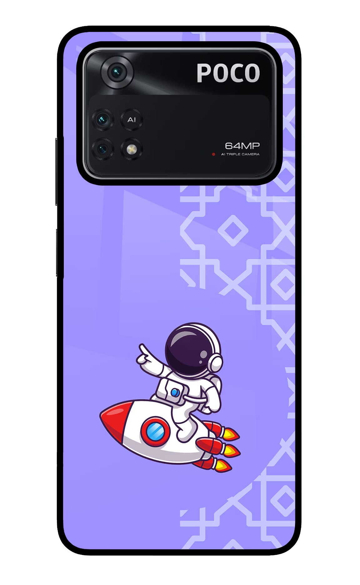 Cute Astronaut Poco M4 Pro 4G Glass Case - Cute Astronaut Poco M4 Pro 4G Glass Case Cute Astronaut Poco M4 Pro 4G Glass Case