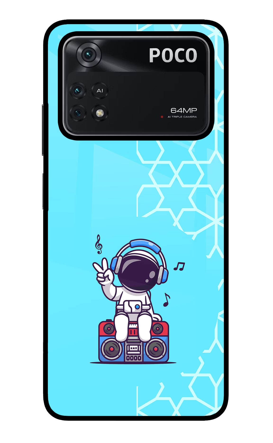 Cute Astronaut Chilling Poco M4 Pro 4G Glass Case - Cute Astronaut Chilling Poco M4 Pro 4G Glass Case Cute Astronaut Chilling Poco M4 Pro 4G Glass Case