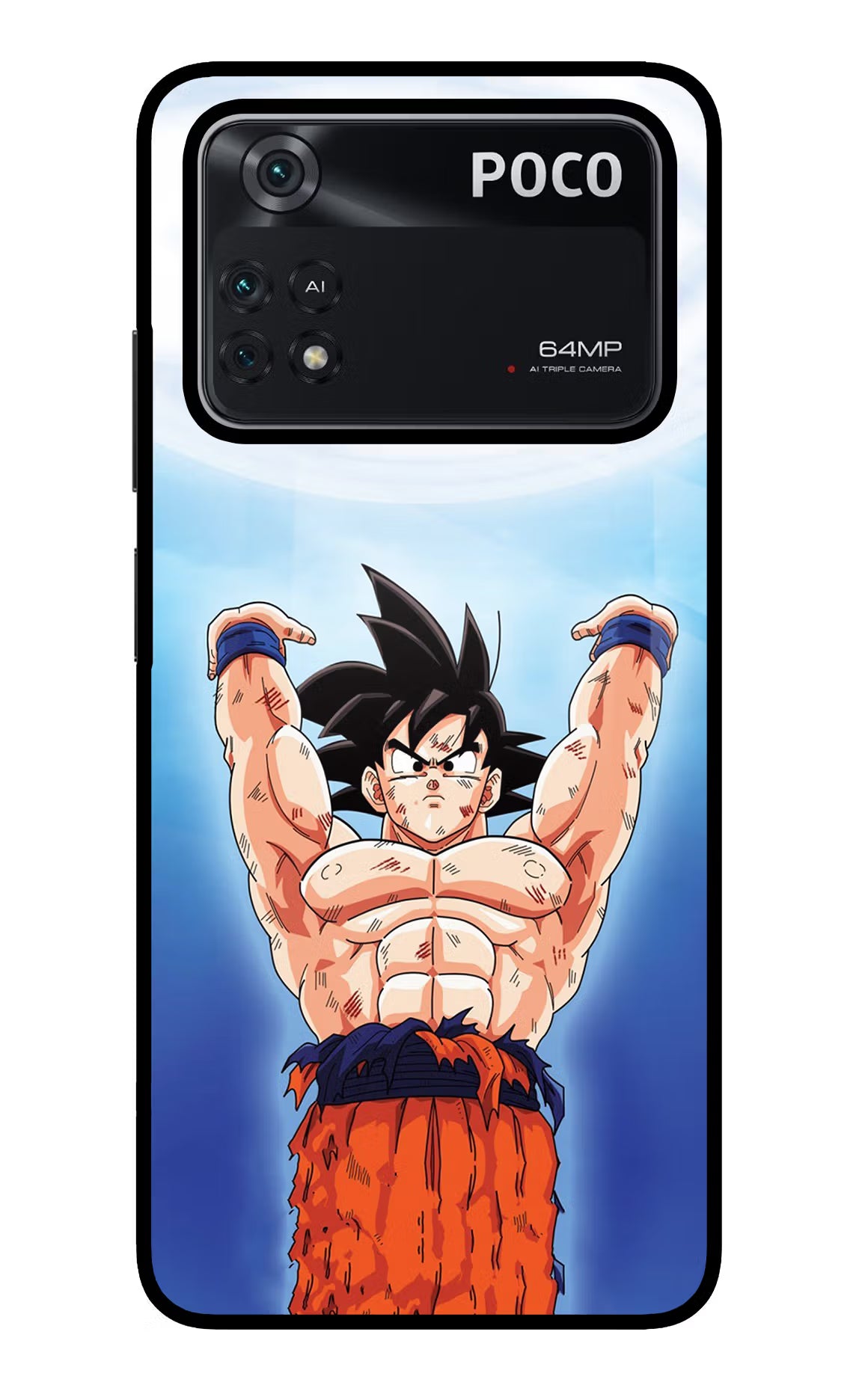 Goku Power Poco M4 Pro 4G Glass Case - Goku Power Poco M4 Pro 4G Glass Case Goku Power Poco M4 Pro 4G Glass Case
