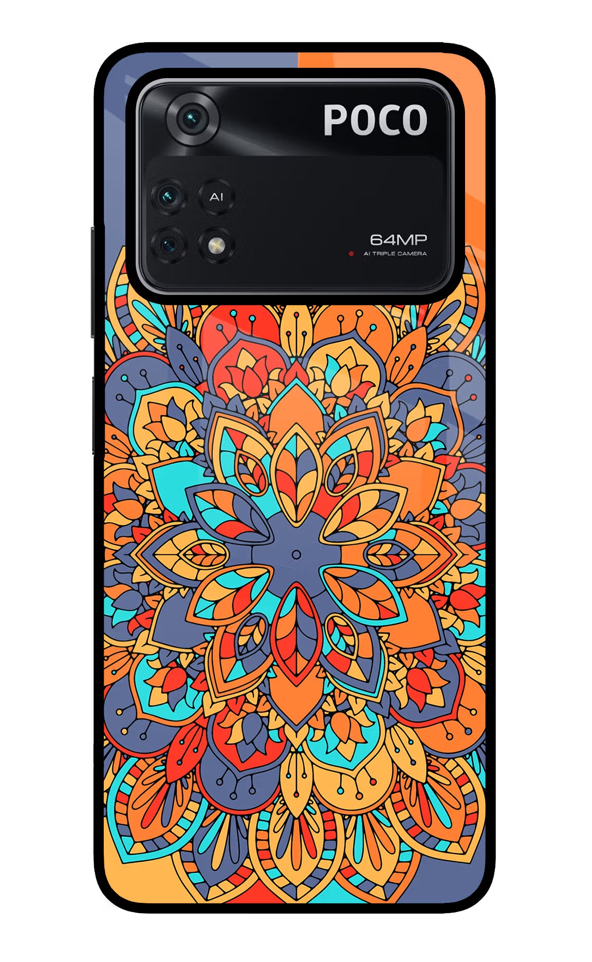 Color Mandala Poco M4 Pro 4G Glass Case - Color Mandala Poco M4 Pro 4G Glass Case Color Mandala Poco M4 Pro 4G Glass Case