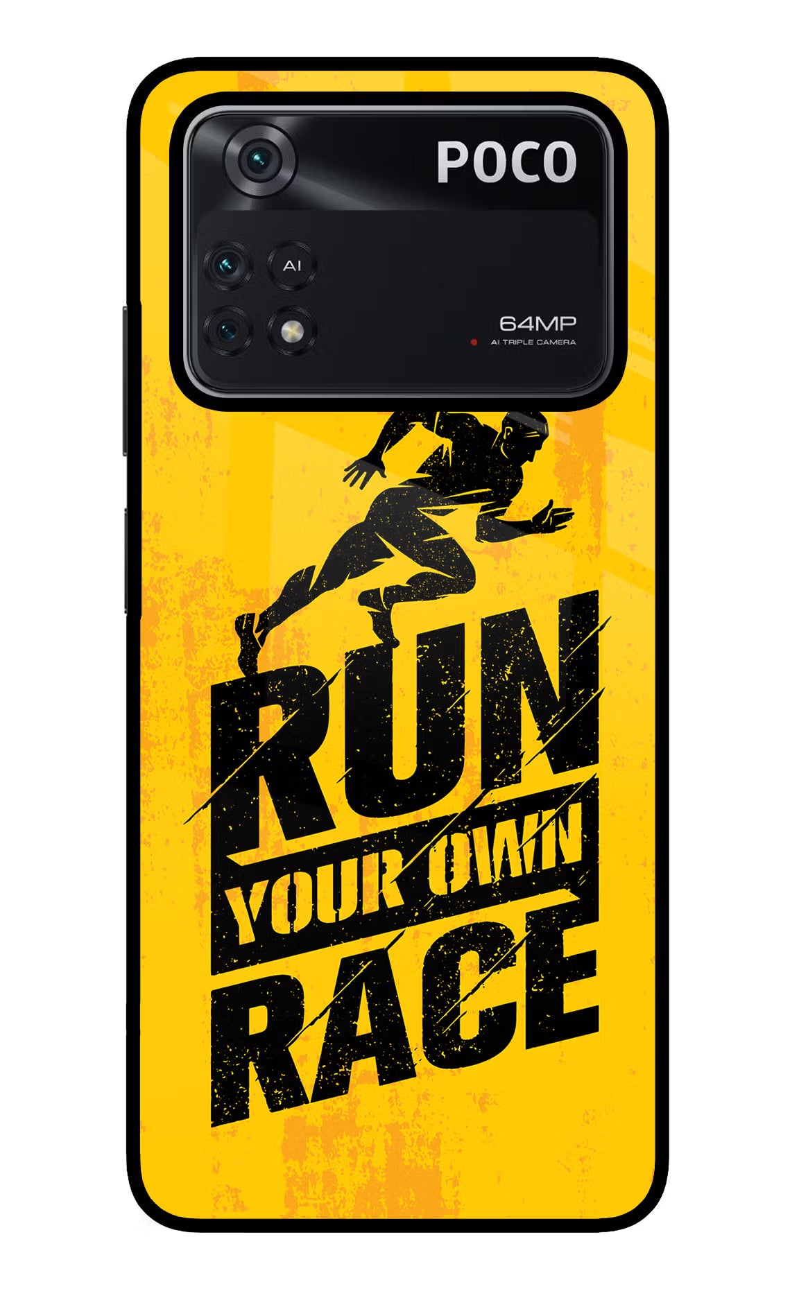 Run Your Own Race Poco M4 Pro 4G Glass Case - Run Your Own Race Poco M4 Pro 4G Glass Case Run Your Own Race Poco M4 Pro 4G Glass Case