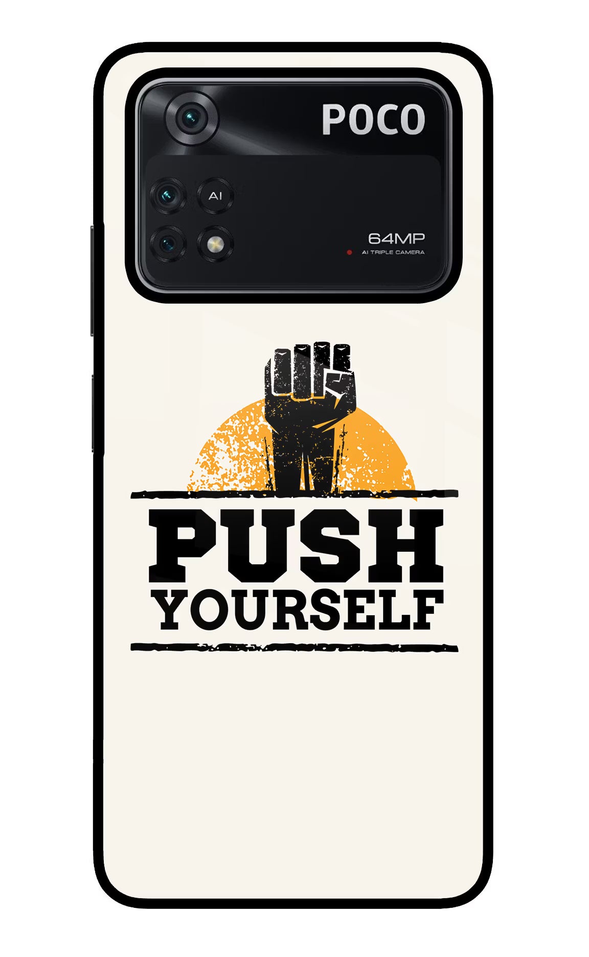 Push Yourself Poco M4 Pro 4G Glass Case - Push Yourself Poco M4 Pro 4G Glass Case Push Yourself Poco M4 Pro 4G Glass Case