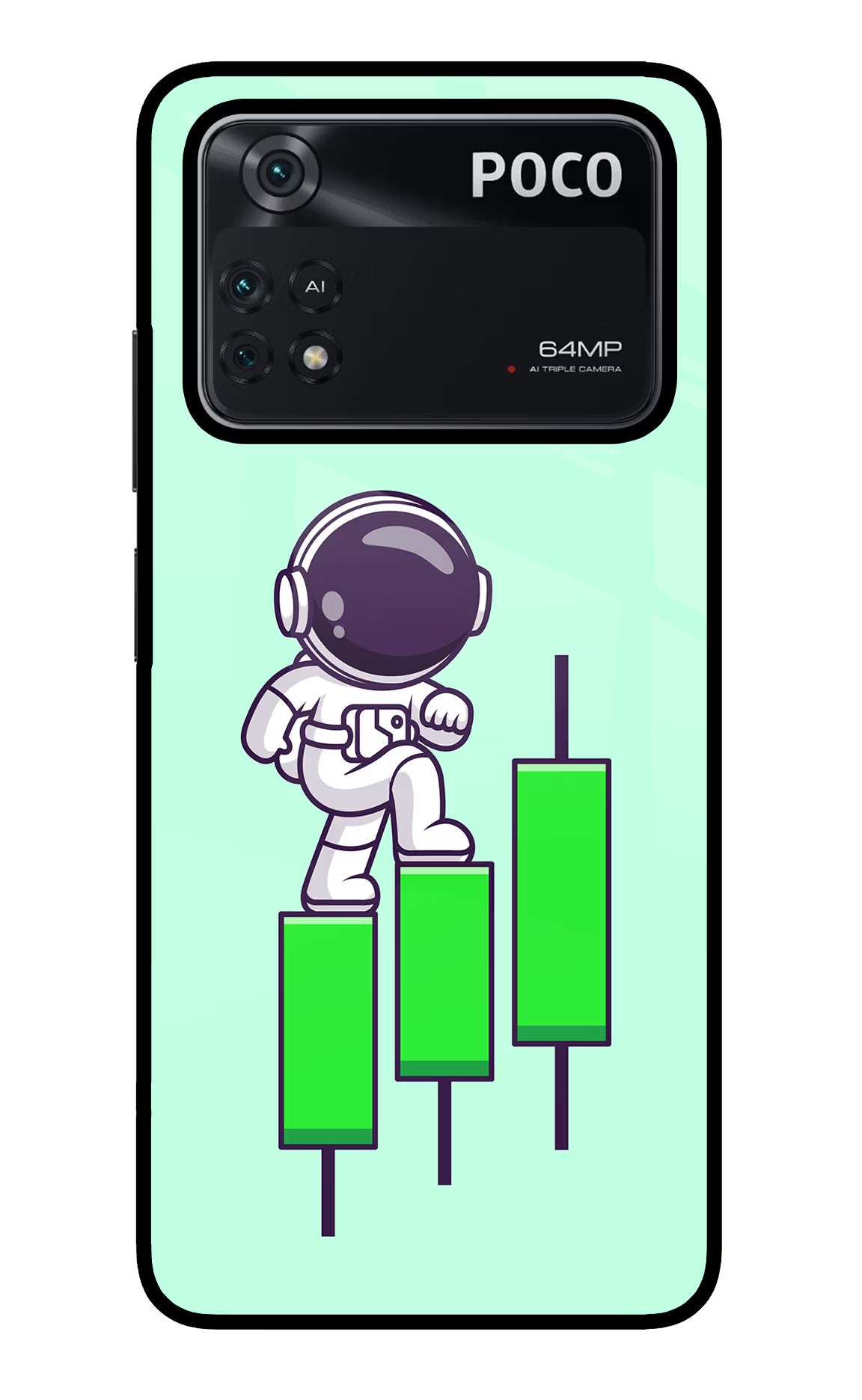 Astronaut Trader Poco M4 Pro 4G Glass Case - Astronaut Trader Poco M4 Pro 4G Glass Case Astronaut Trader Poco M4 Pro 4G Glass Case