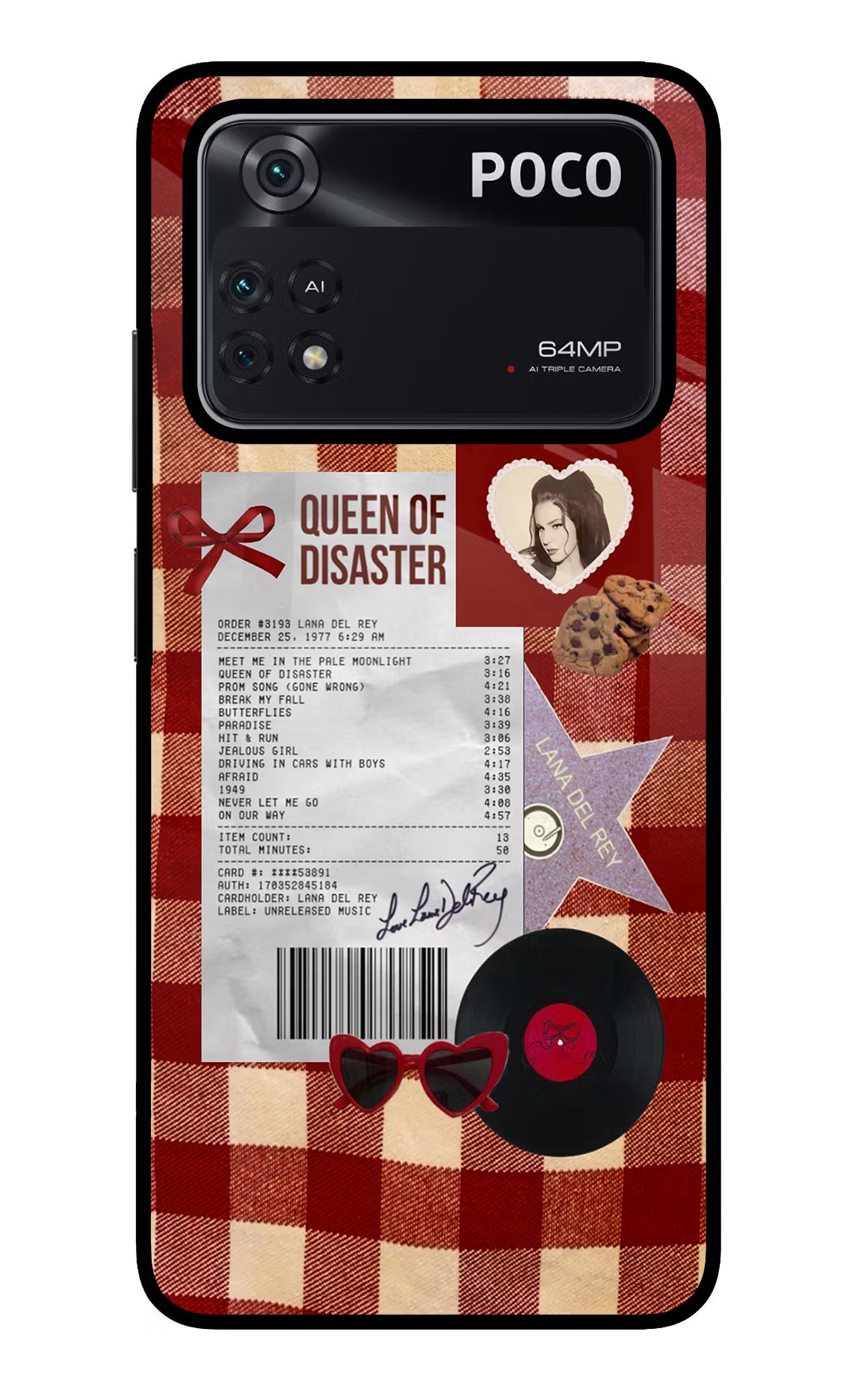 Queen of Disaster Poco M4 Pro 4G Glass Case - Queen of Disaster Poco M4 Pro 4G Glass Case Queen of Disaster Poco M4 Pro 4G Glass Case