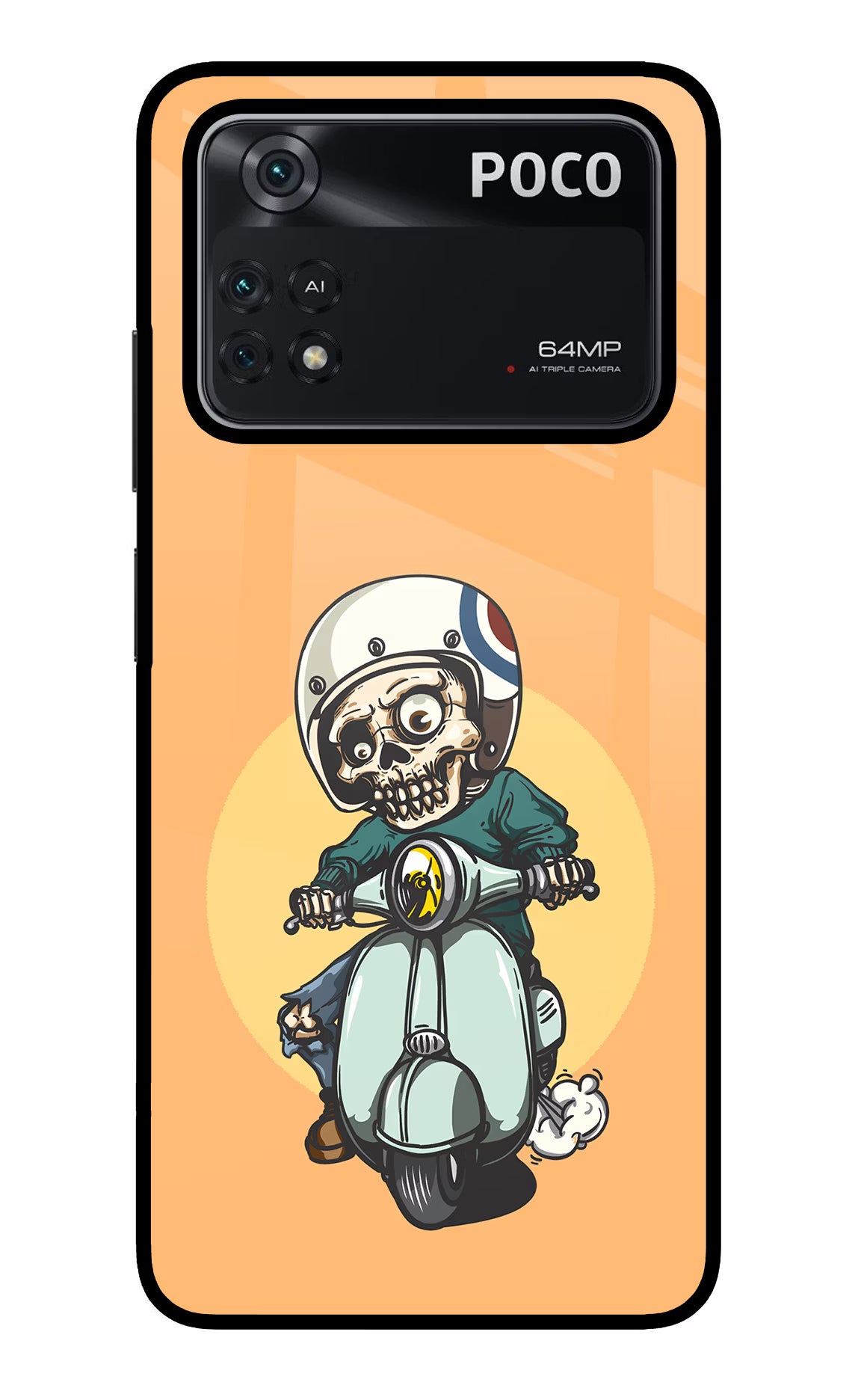 Undead Biker Poco M4 Pro 4G Glass Case - Undead Biker Poco M4 Pro 4G Glass Case Undead Biker Poco M4 Pro 4G Glass Case