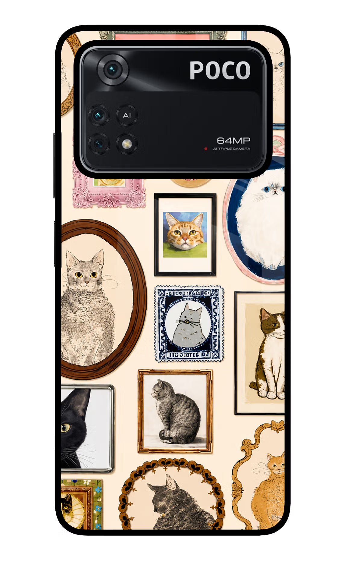 Mirror Cats Poco M4 Pro 4G Glass Case - Mirror Cats Poco M4 Pro 4G Glass Case Mirror Cats Poco M4 Pro 4G Glass Case