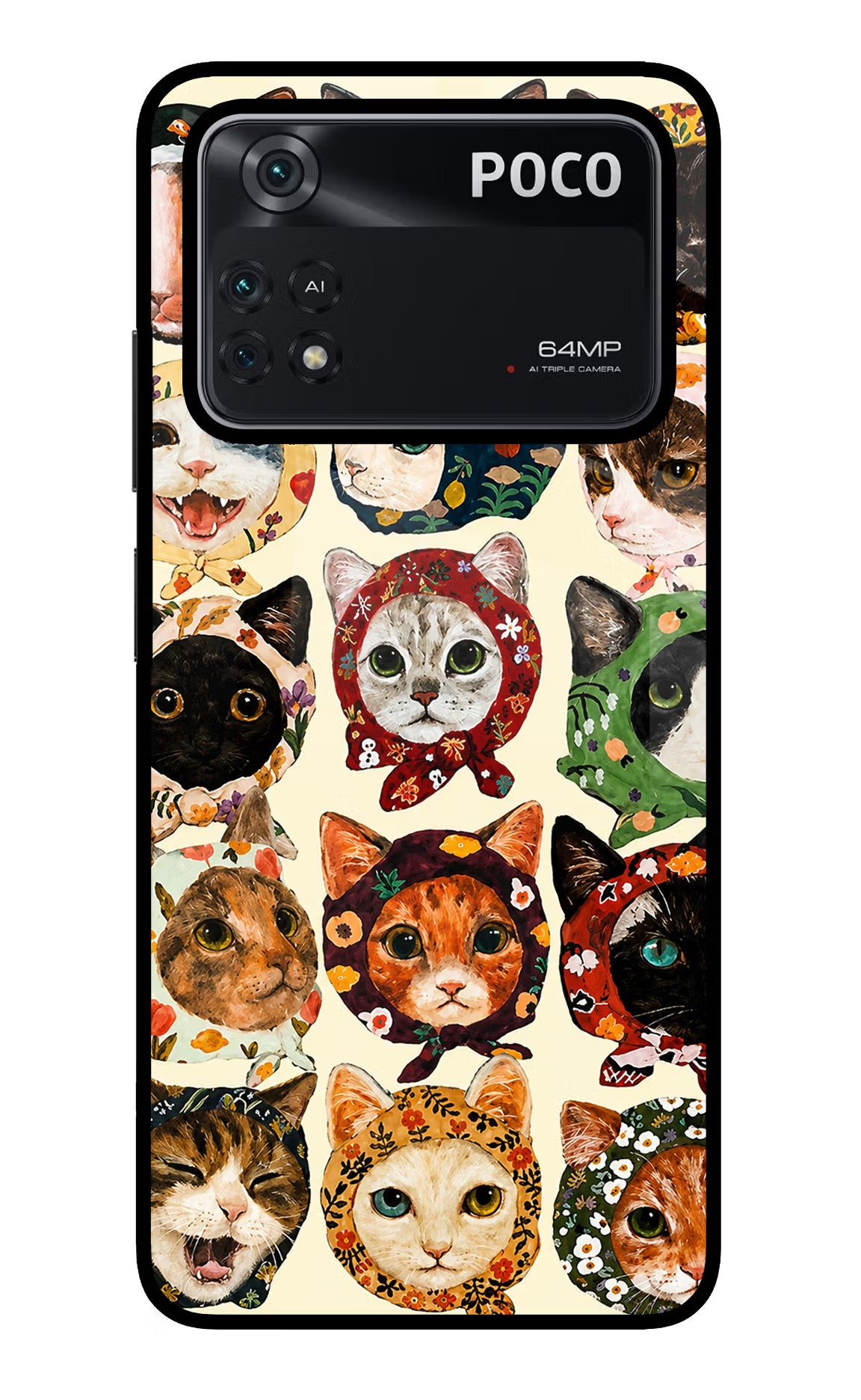 Cool Cat Poco M4 Pro 4G Glass Case - Cool Cat Poco M4 Pro 4G Glass Case Cool Cat Poco M4 Pro 4G Glass Case