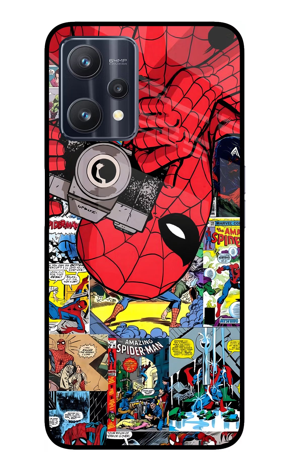 Spider Man Realme 9 Pro 5G Glass Case - Spider Man Realme 9 Pro 5G Glass Case Spider Man Realme 9 Pro 5G Glass Case