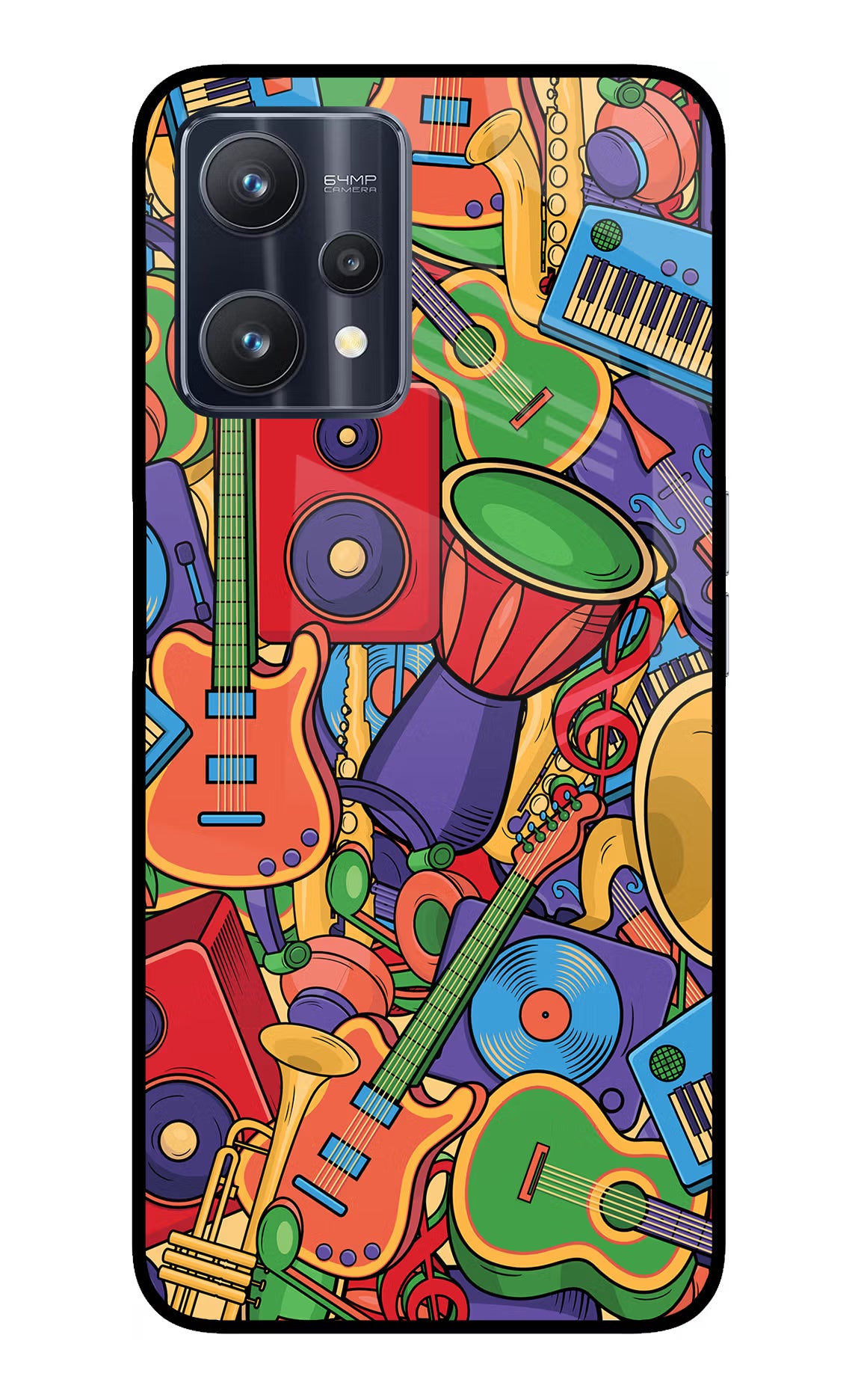 Music Instrument Doodle Realme 9 Pro 5G Glass Case - Music Instrument Doodle Realme 9 Pro 5G Glass Case Music Instrument Doodle Realme 9 Pro 5G Glass Case