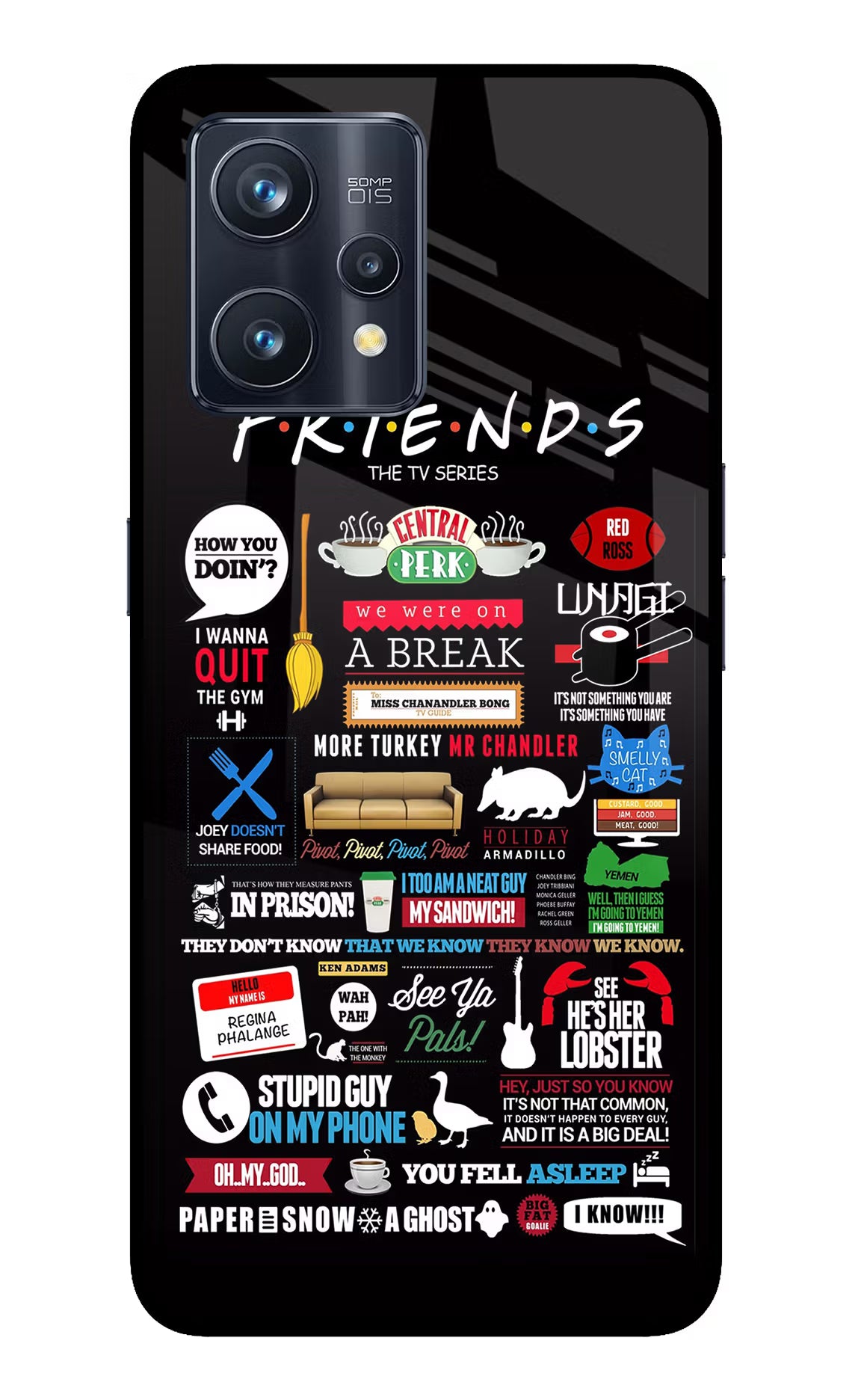FRIENDS Realme 9 Pro+ 5G Glass Case - FRIENDS Realme 9 Pro+ 5G Glass Case FRIENDS Realme 9 Pro+ 5G Glass Case
