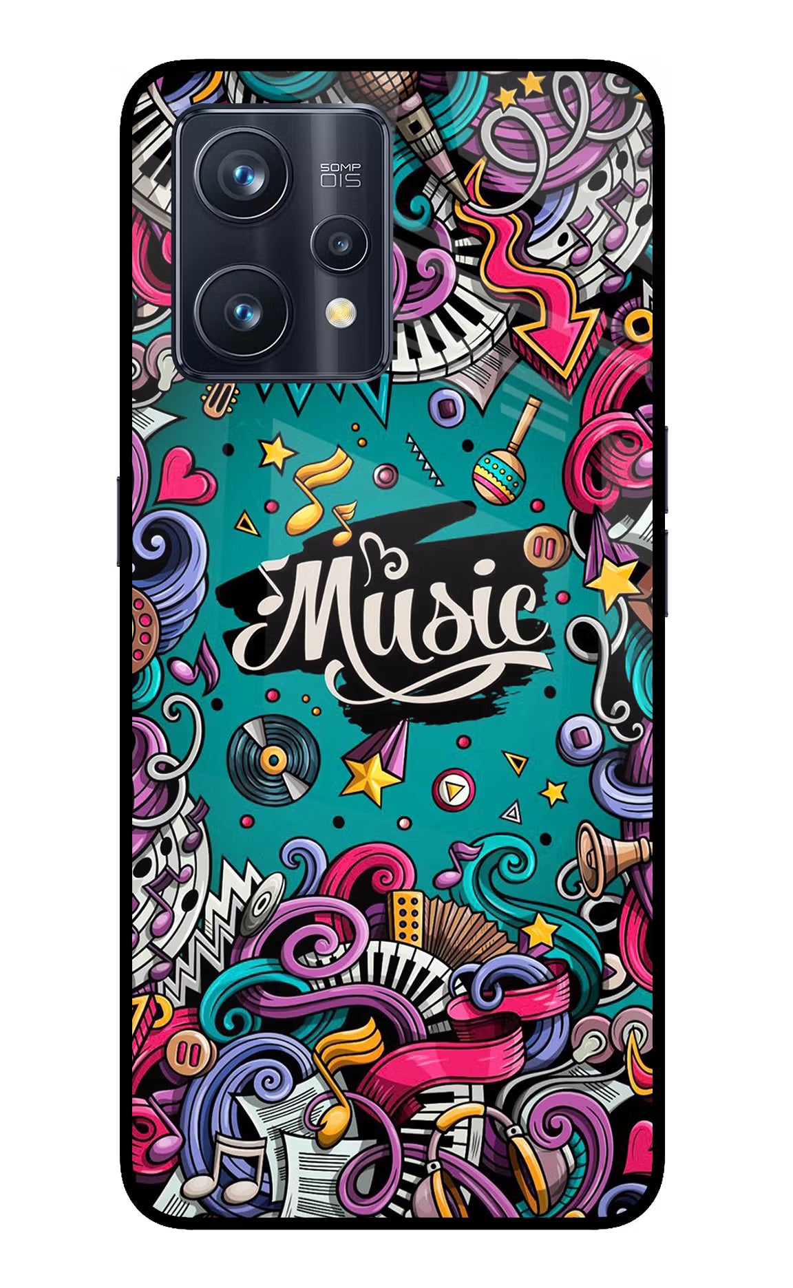 Music Graffiti Realme 9 Pro+ 5G Glass Case - Music Graffiti Realme 9 Pro+ 5G Glass Case Music Graffiti Realme 9 Pro+ 5G Glass Case