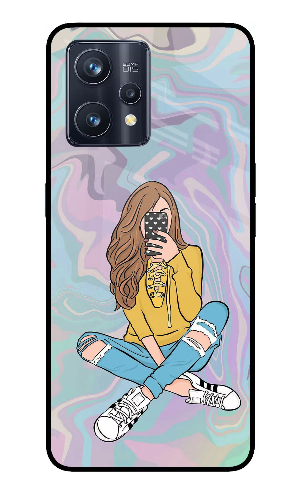 Selfie Girl Realme 9 Pro+ 5G Glass Case - Selfie Girl Realme 9 Pro+ 5G Glass Case Selfie Girl Realme 9 Pro+ 5G Glass Case